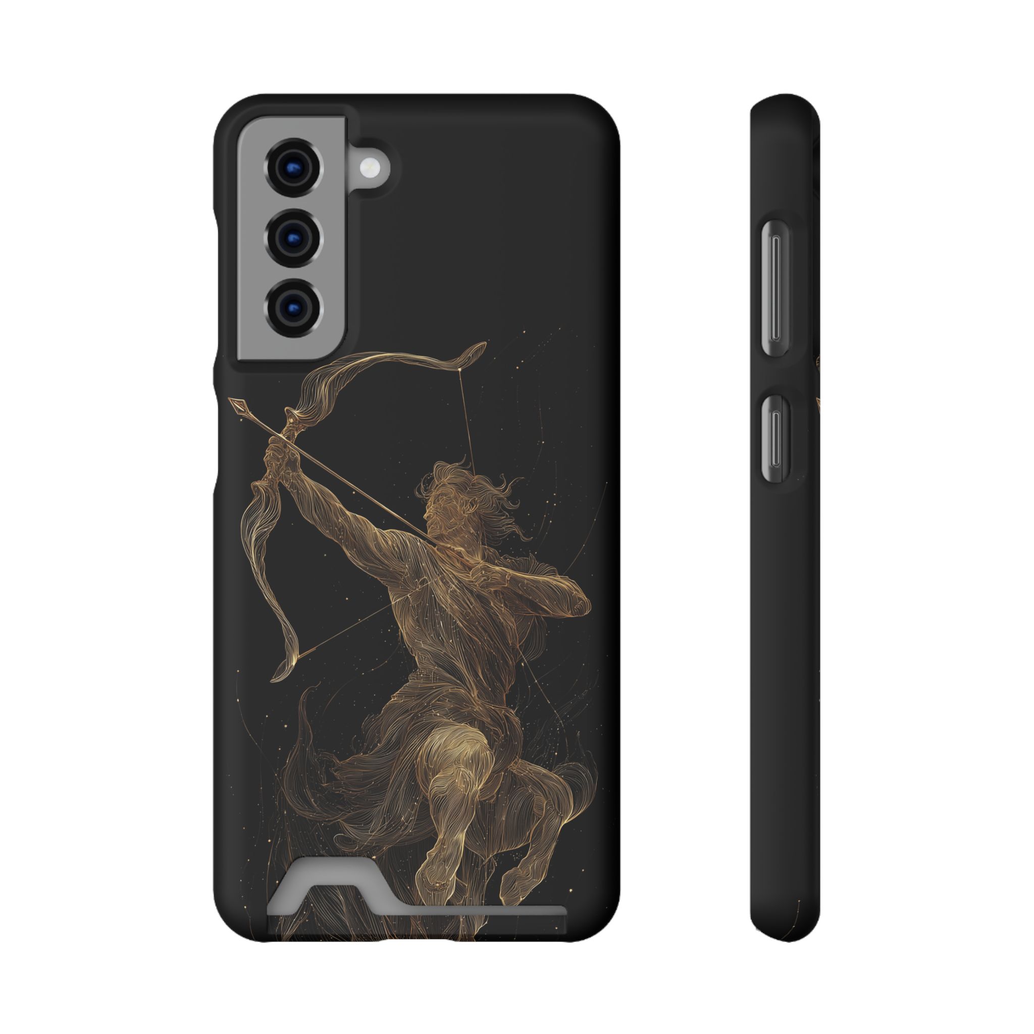 Sagittarius Zodiac Phone Case with Card Holder – Celestial Gold Archer - Image 61