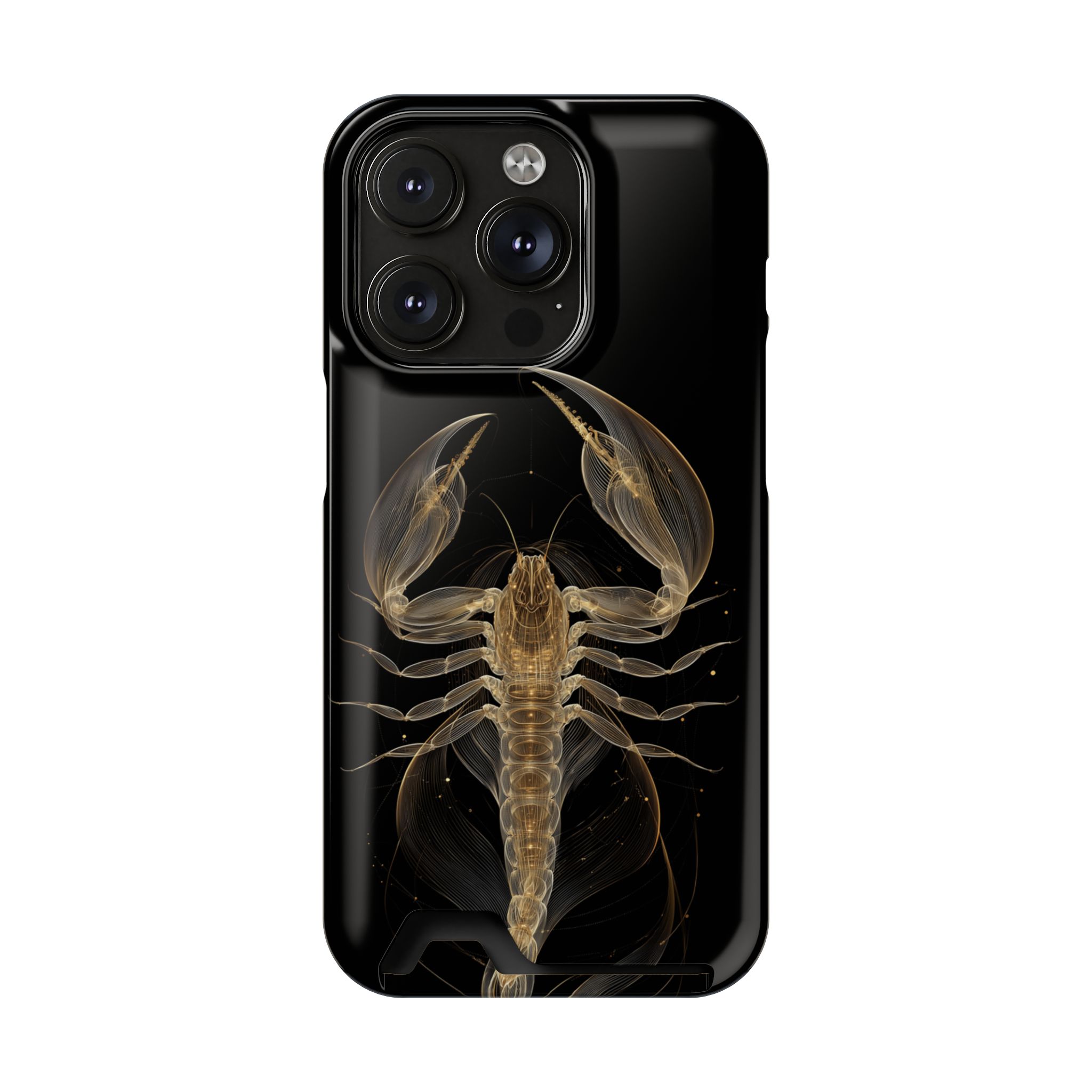 Scorpio Zodiac Phone Case with Card Holder – Celestial Gold Scorpion - Image 94