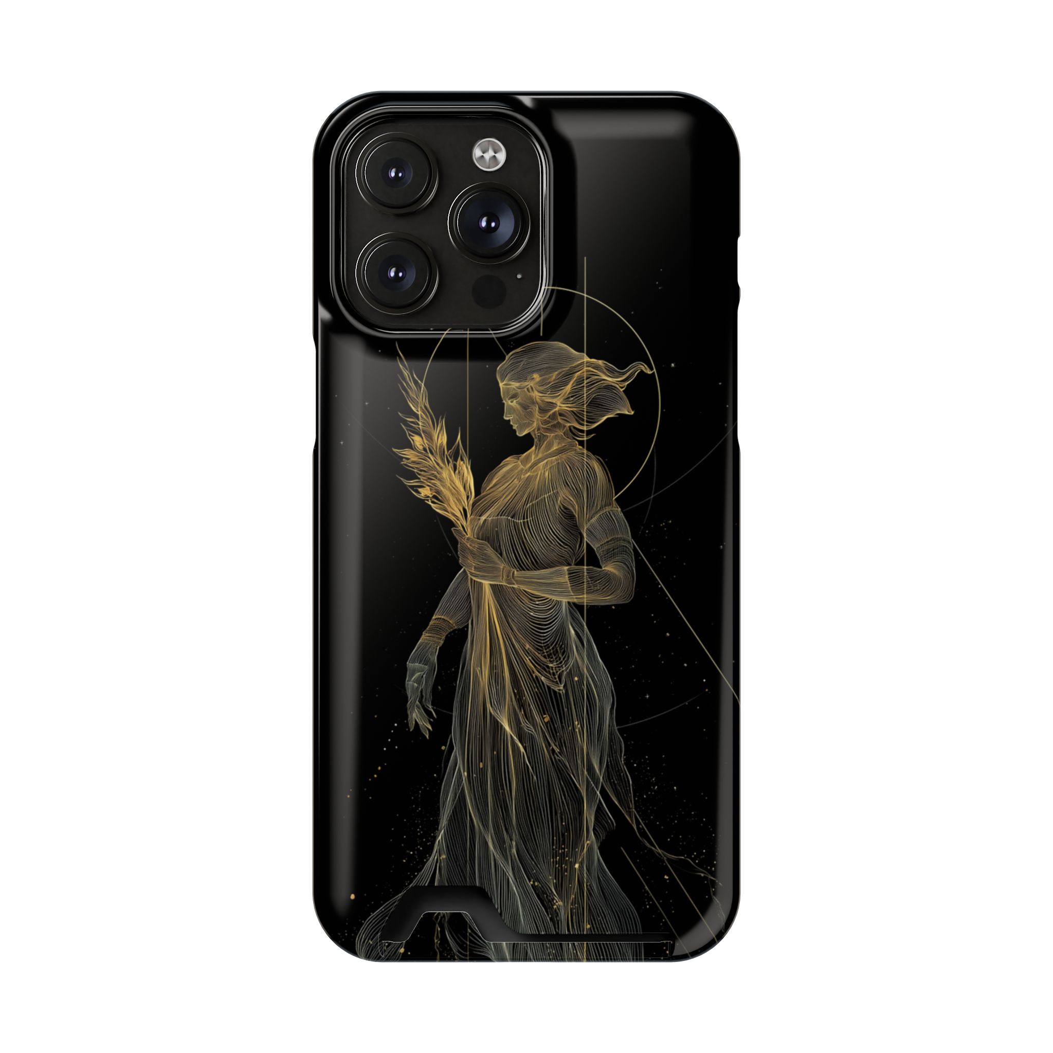 Virgo Zodiac Phone Case with Card Holder – Celestial Gold Maiden - Image 96