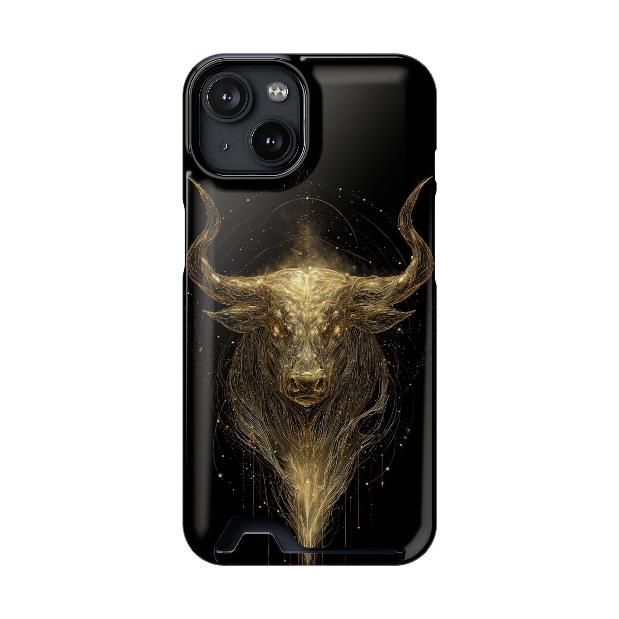 Taurus Zodiac Phone Case with Card Holder – Celestial Gold Bull - Image 93