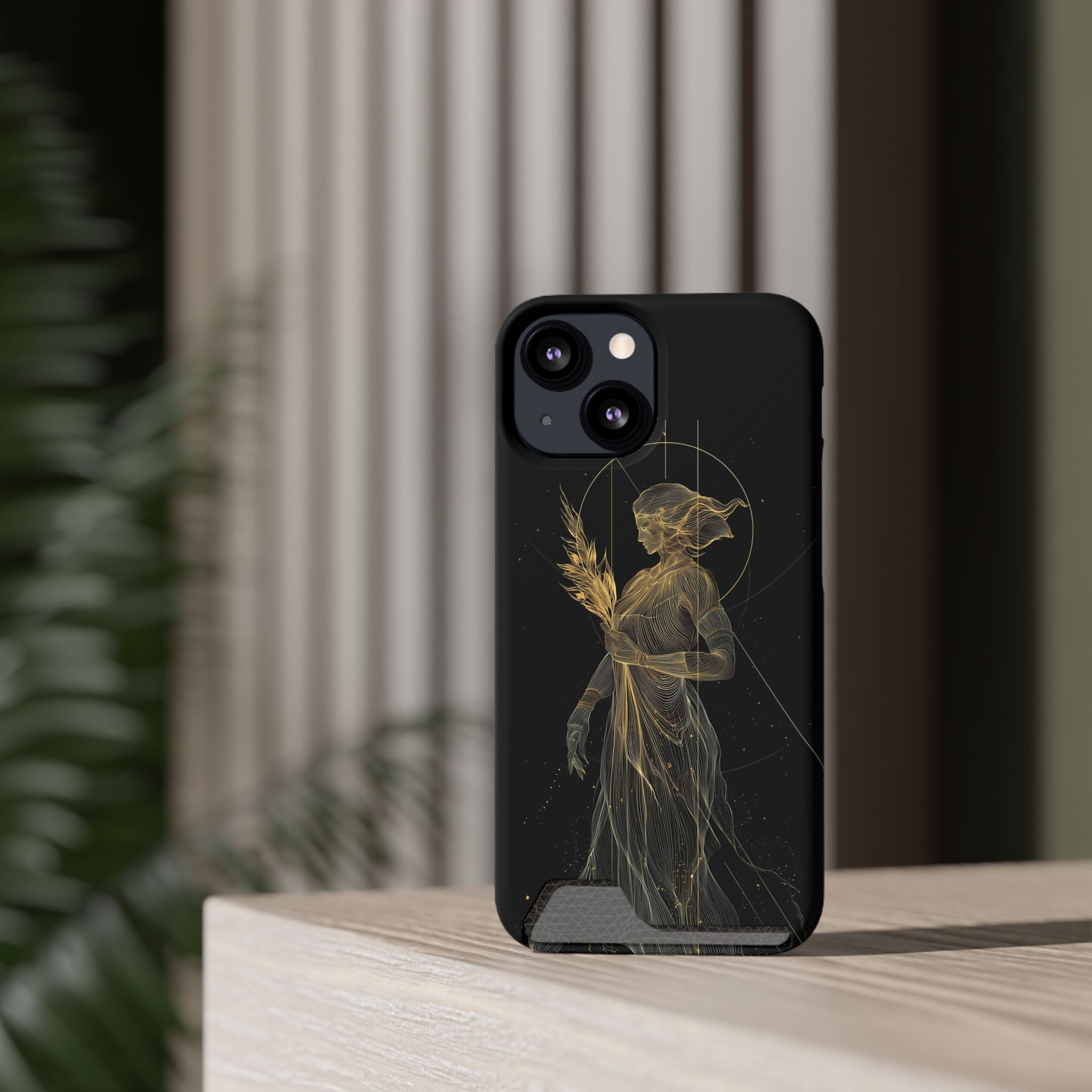 Virgo Zodiac Phone Case with Card Holder – Celestial Gold Maiden - Image 40
