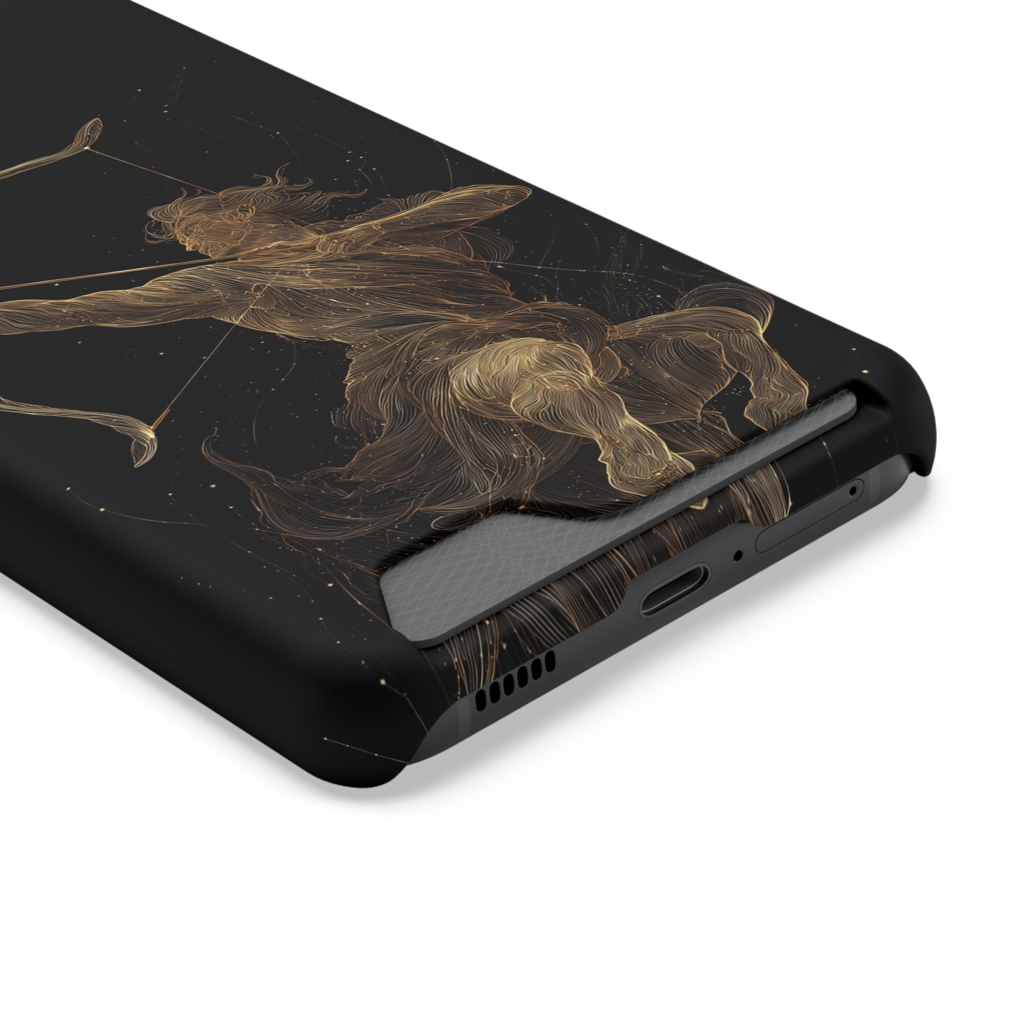 Sagittarius Zodiac Phone Case with Card Holder – Celestial Gold Archer - Image 6