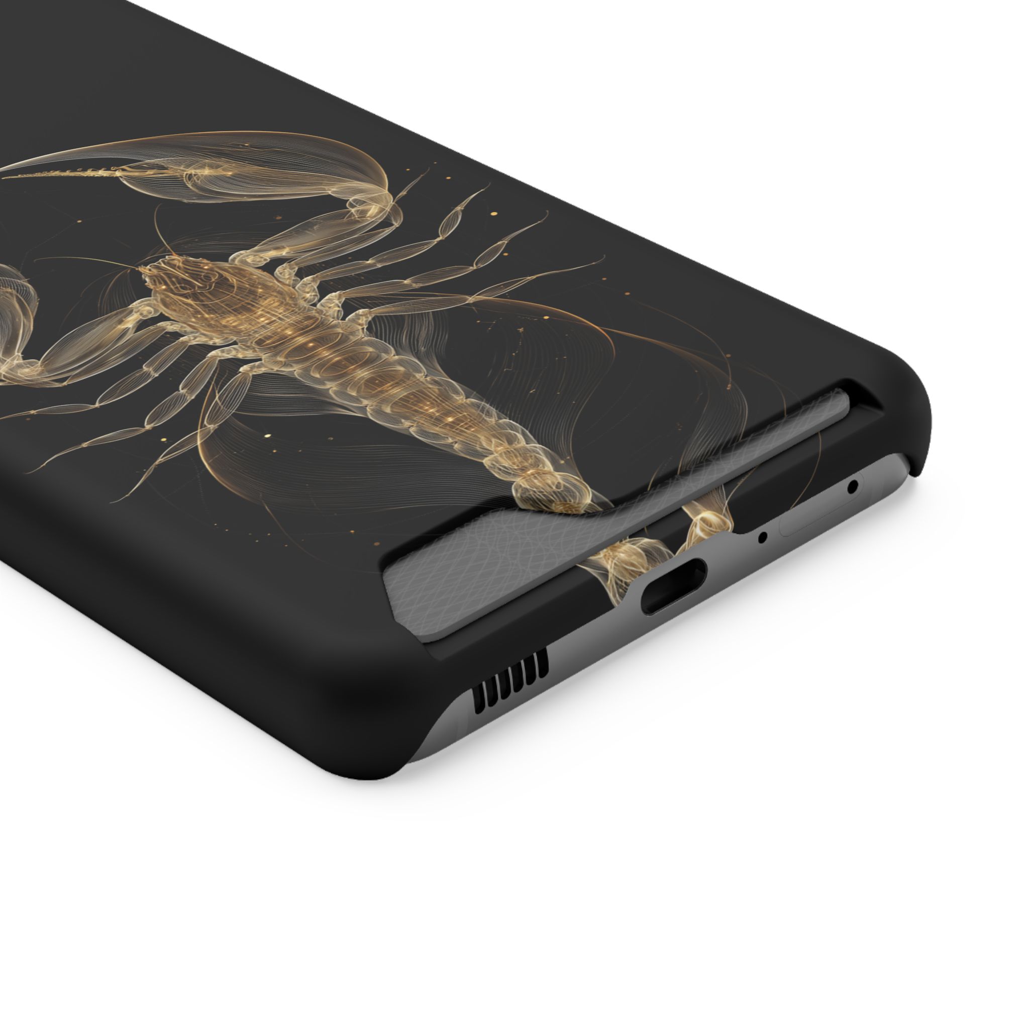 Scorpio Zodiac Phone Case with Card Holder – Celestial Gold Scorpion - Image 62