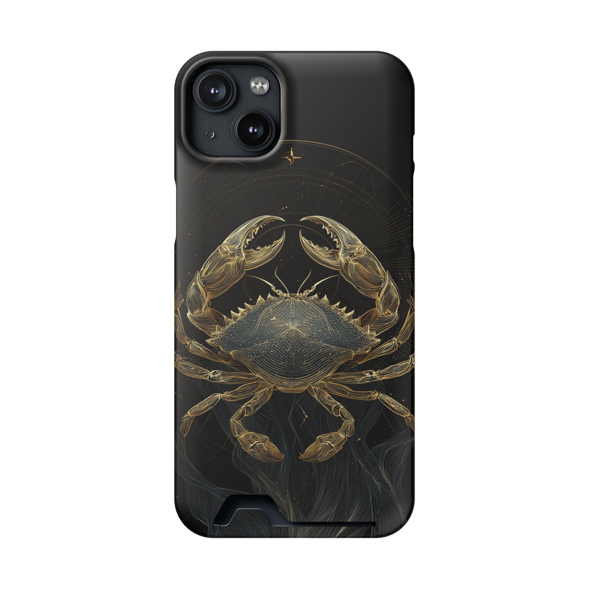 Cancer Zodiac Phone Case with Card Holder – Celestial Gold Crab - Image 91