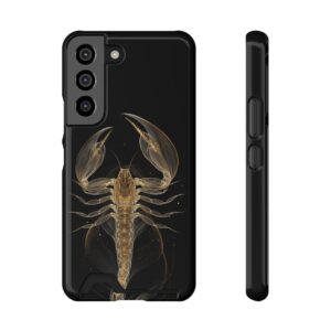 Scorpio Zodiac Phone Case with Card Holder – Celestial Gold Scorpion