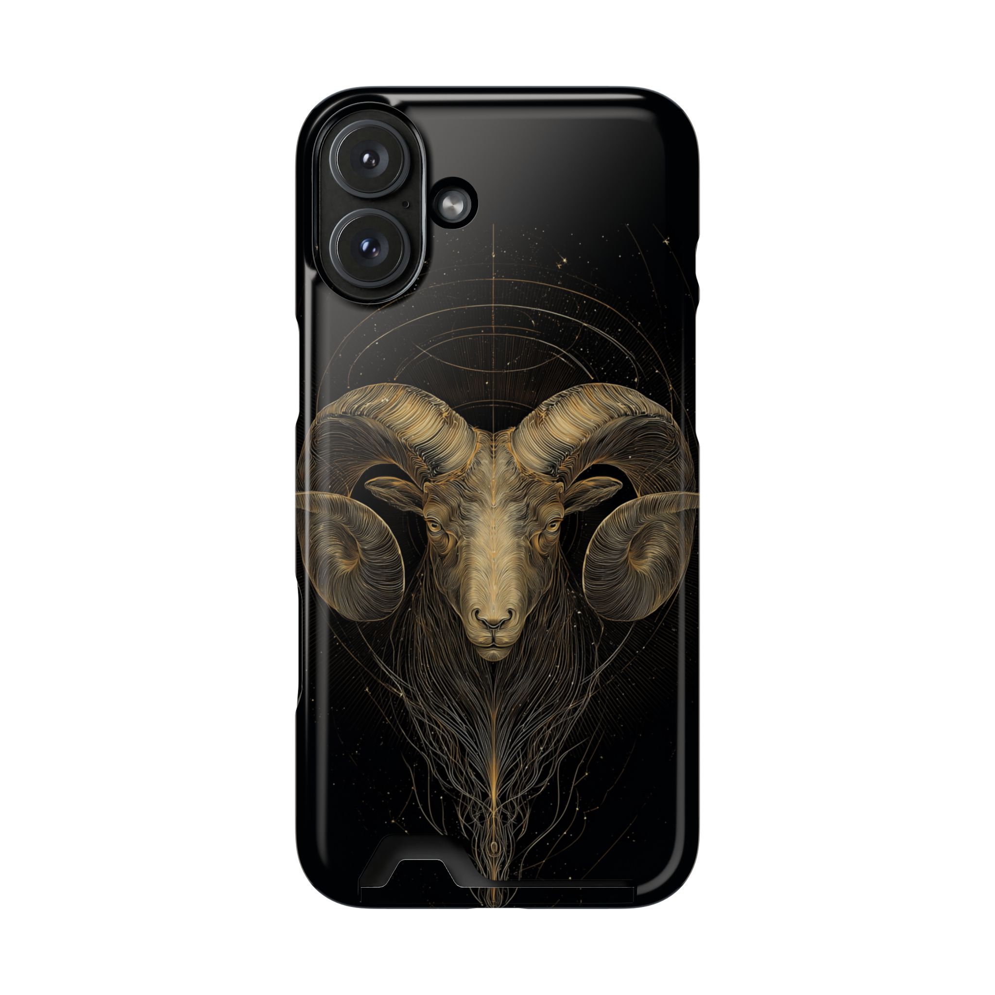 Aries Zodiac Phone Case with Card Holder – Celestial Gold Constellation - Image 109