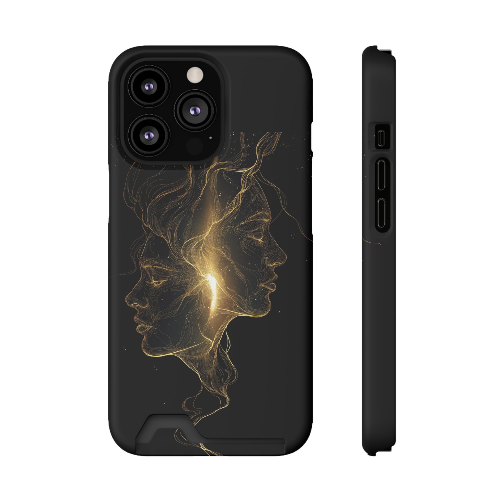 Gemini Zodiac Phone Case with Card Holder – Celestial Gold Twins - Image 45