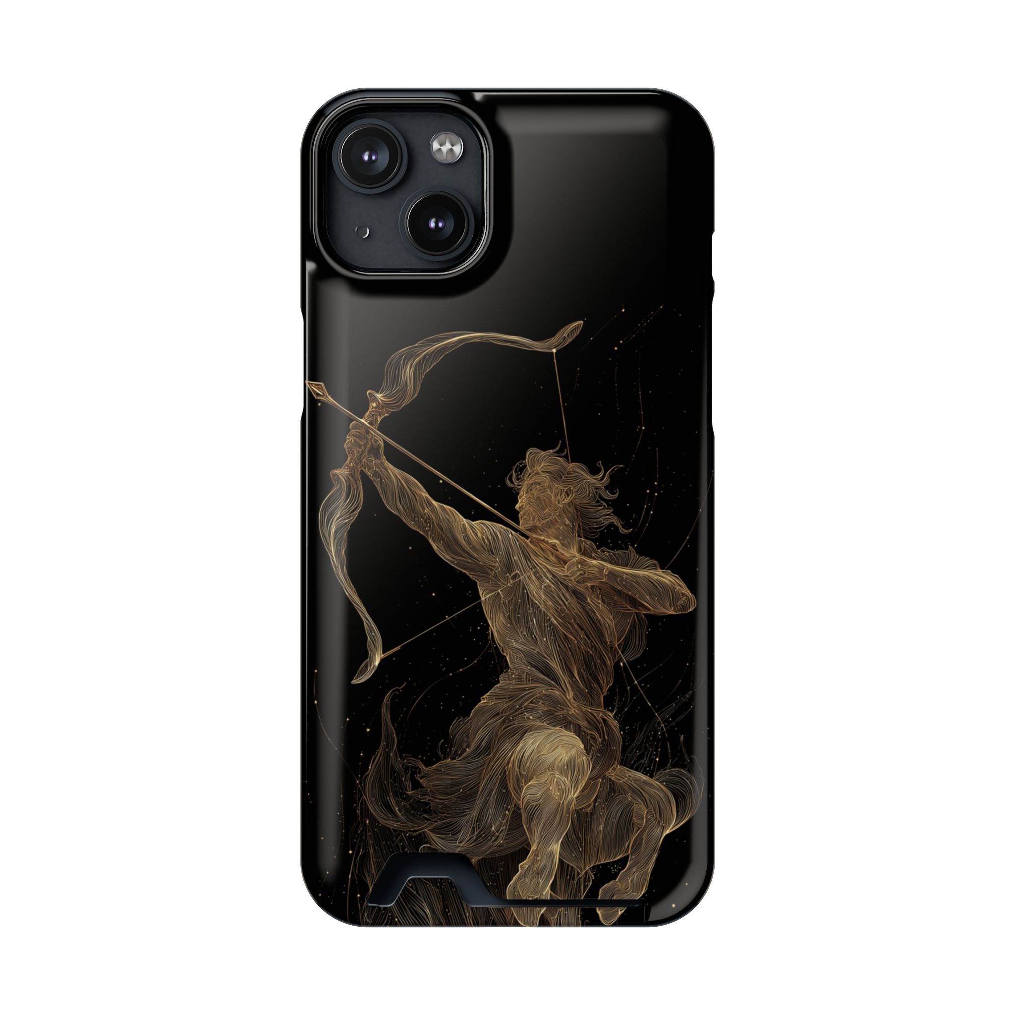 Sagittarius Zodiac Phone Case with Card Holder – Celestial Gold Archer - Image 95