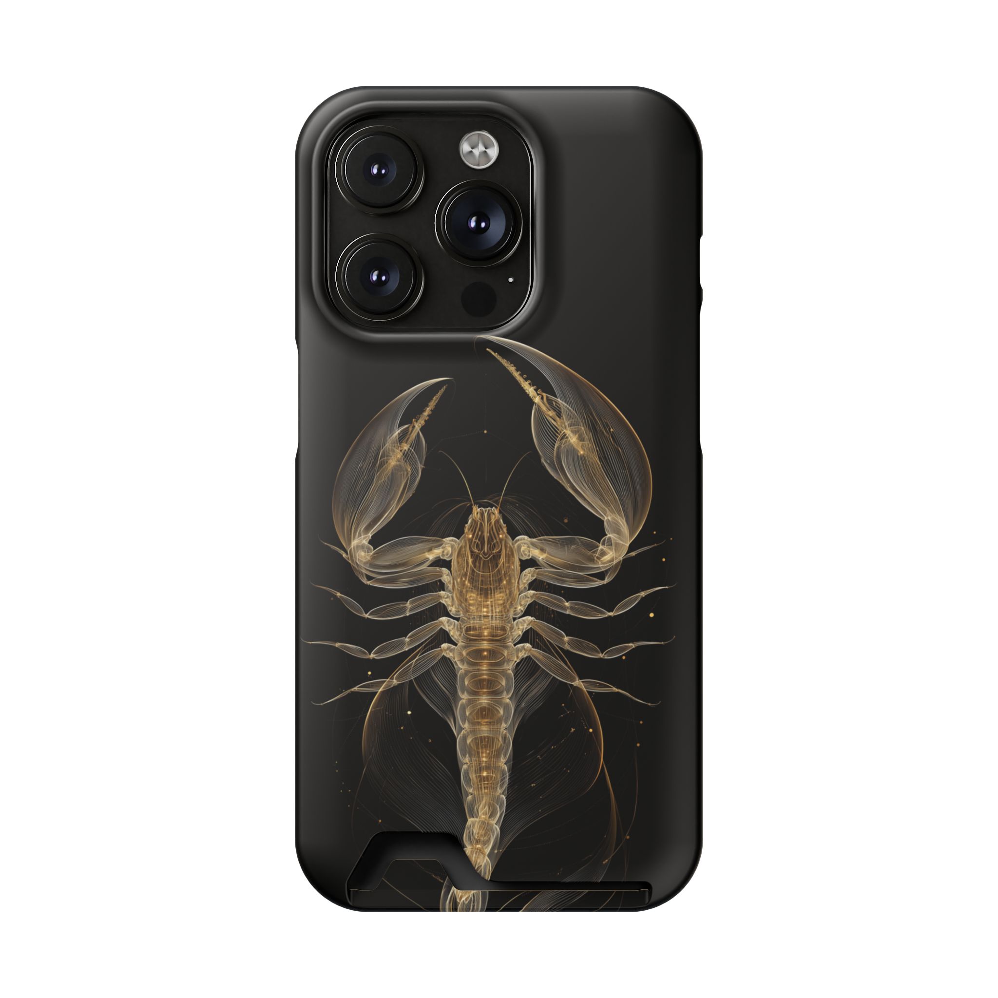 Scorpio Zodiac Phone Case with Card Holder – Celestial Gold Scorpion - Image 90