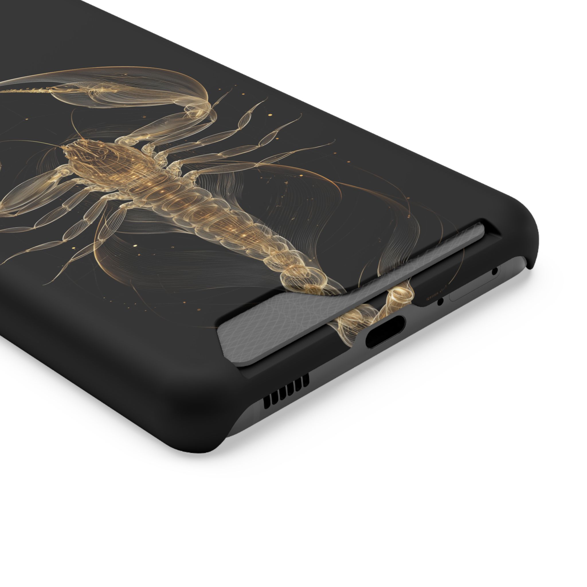 Scorpio Zodiac Phone Case with Card Holder – Celestial Gold Scorpion - Image 70