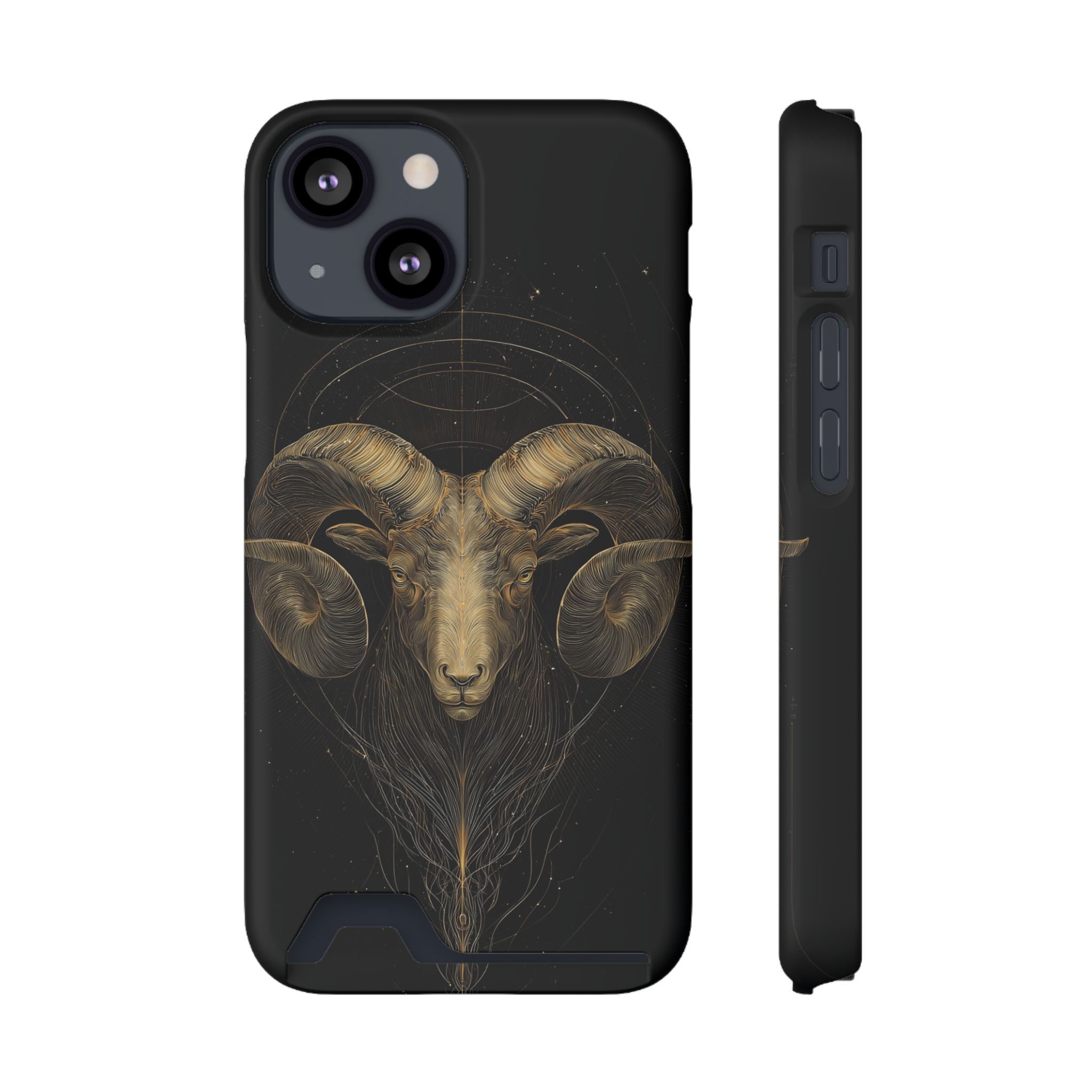 Aries Zodiac Phone Case with Card Holder – Celestial Gold Constellation - Image 37