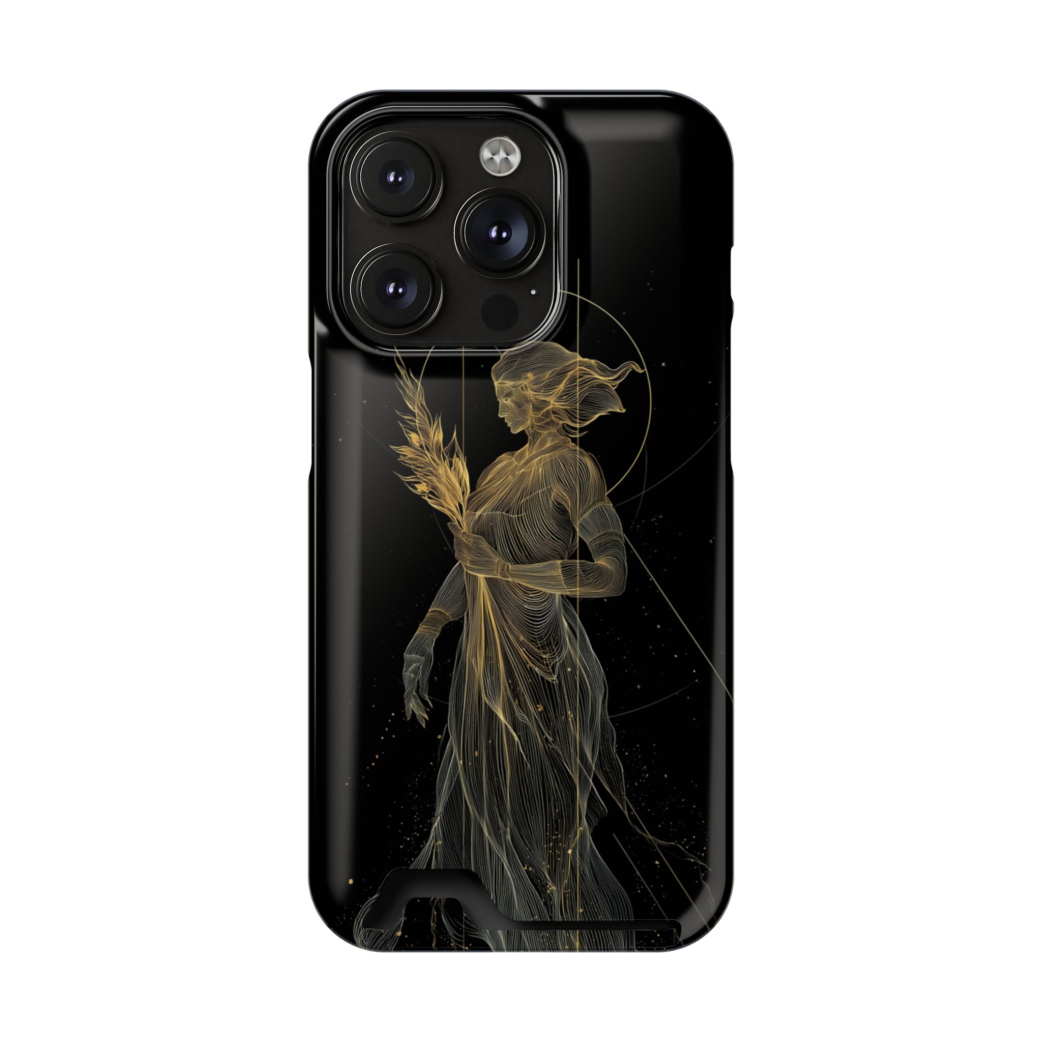 Virgo Zodiac Phone Case with Card Holder – Celestial Gold Maiden - Image 94
