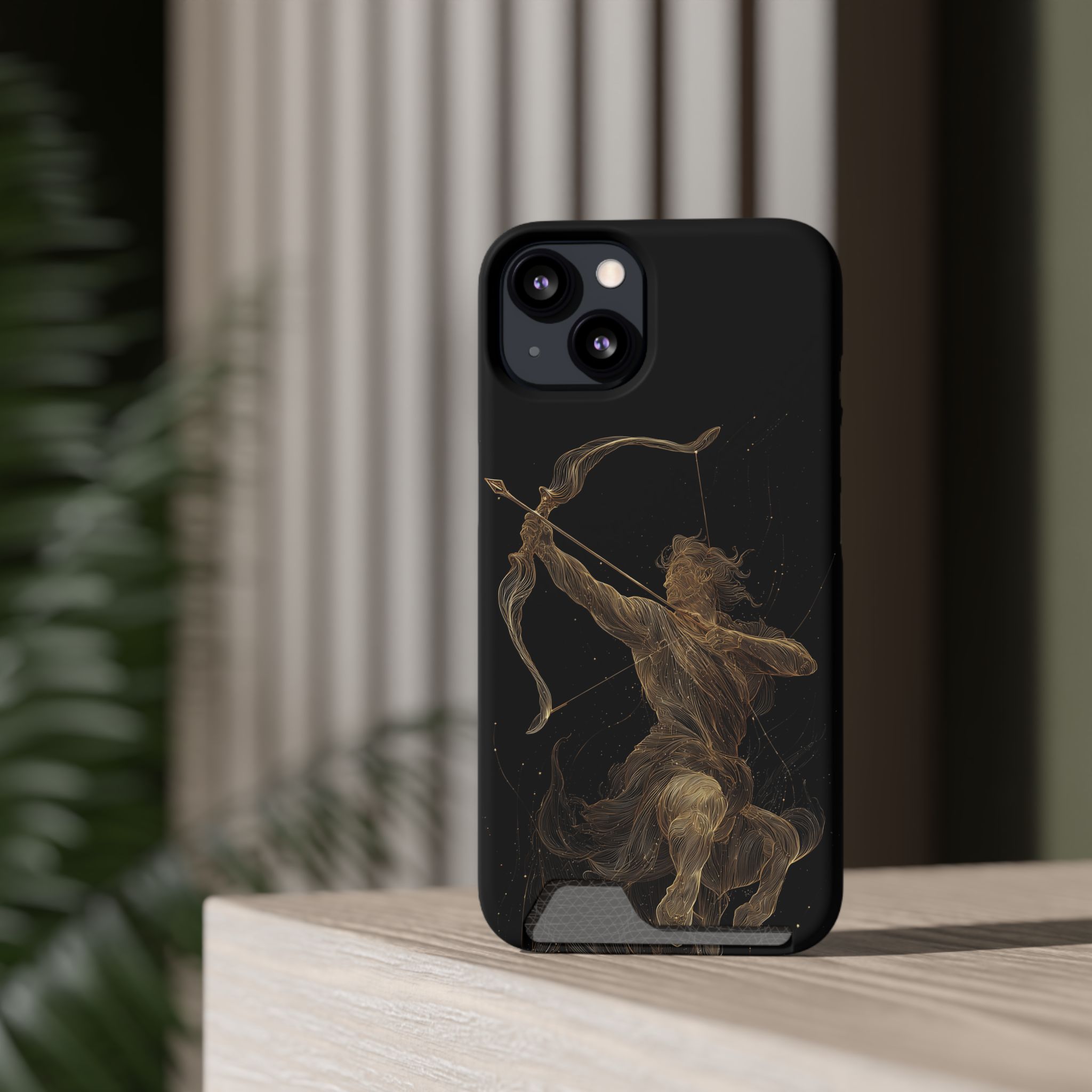 Sagittarius Zodiac Phone Case with Card Holder – Celestial Gold Archer - Image 32