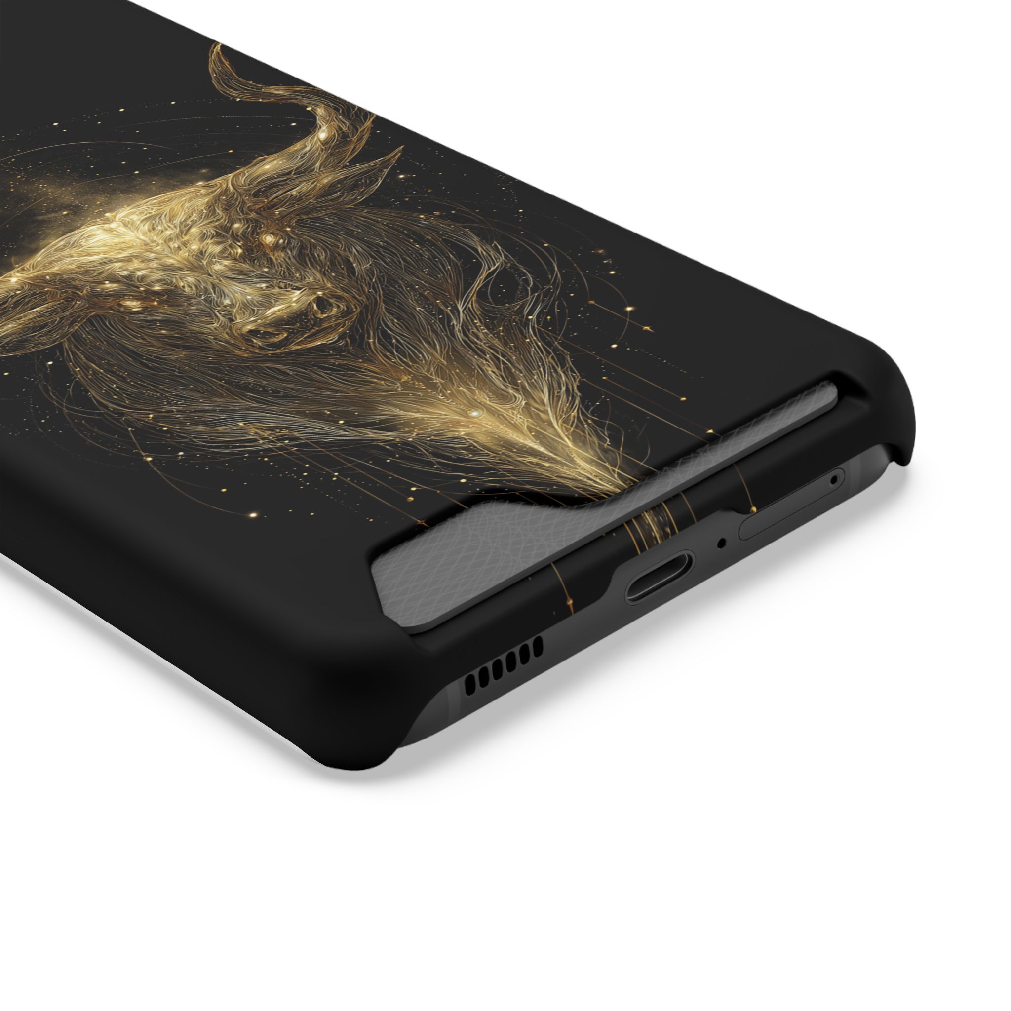 Taurus Zodiac Phone Case with Card Holder – Celestial Gold Bull - Image 6