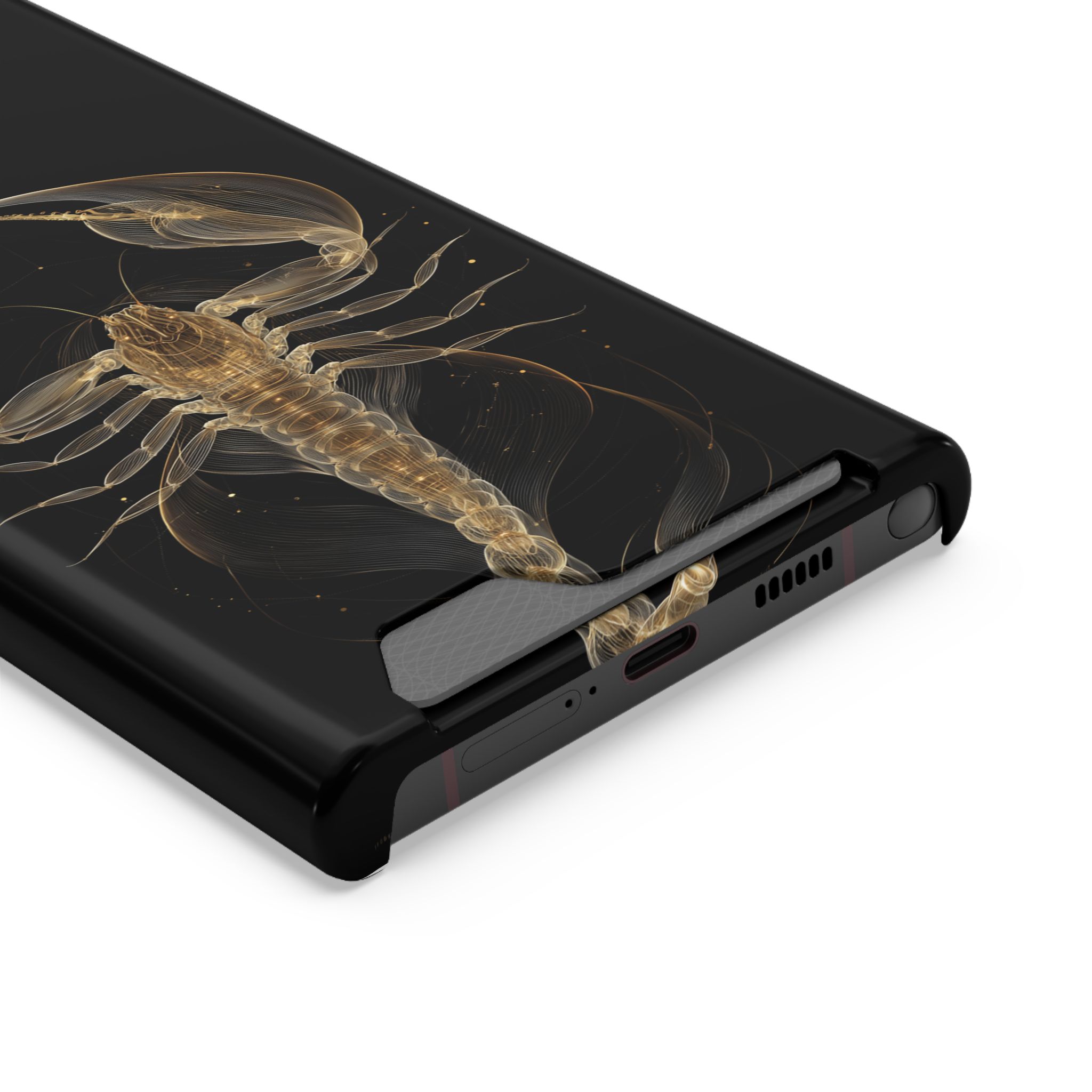 Scorpio Zodiac Phone Case with Card Holder – Celestial Gold Scorpion - Image 18