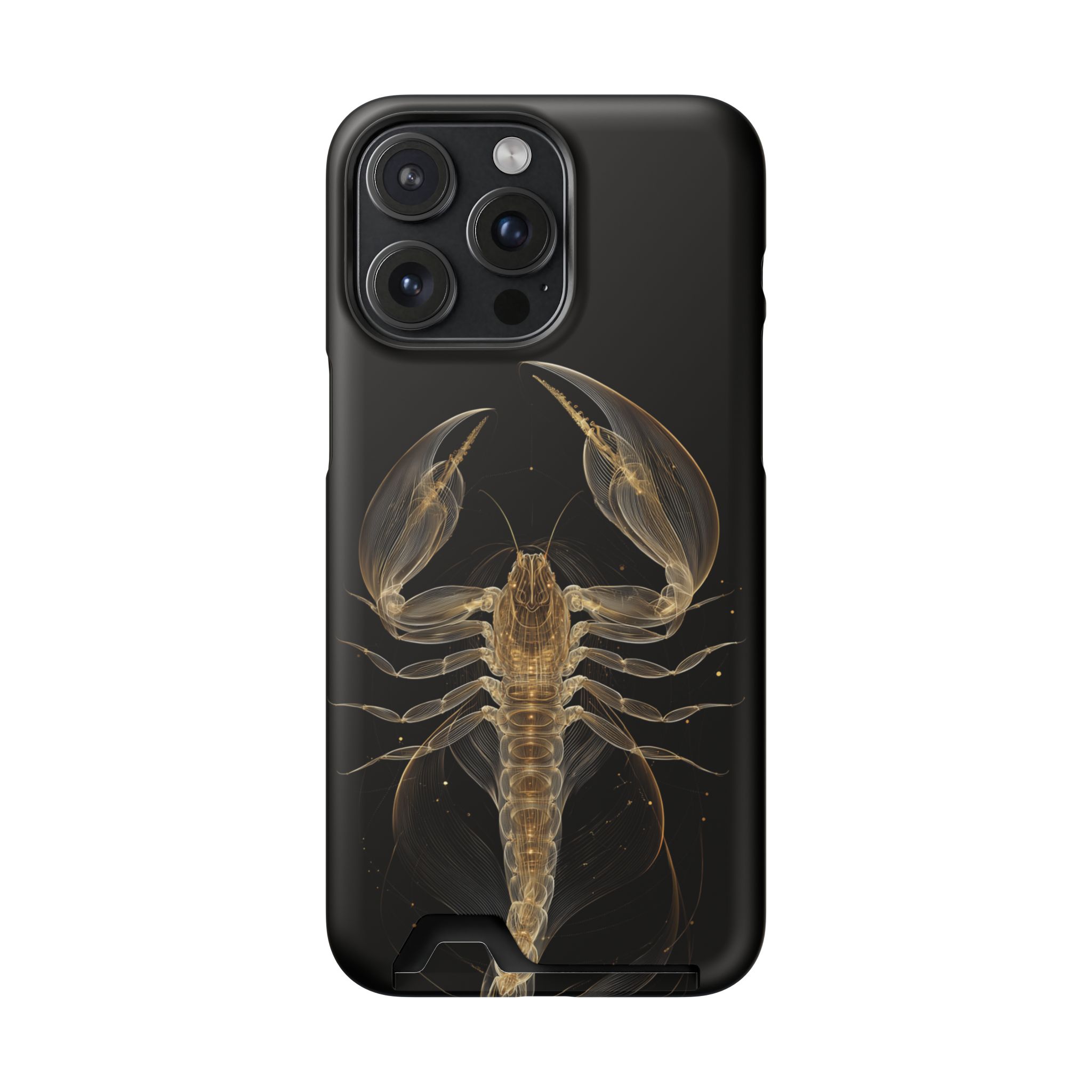 Scorpio Zodiac Phone Case with Card Holder – Celestial Gold Scorpion - Image 104