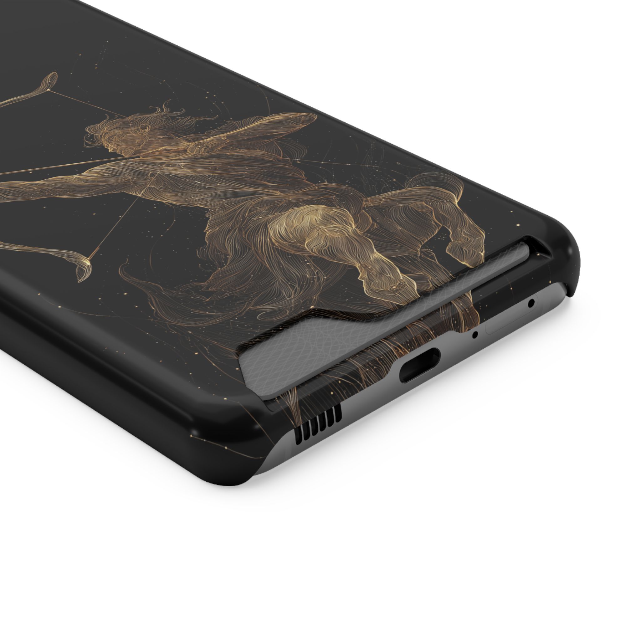 Sagittarius Zodiac Phone Case with Card Holder – Celestial Gold Archer - Image 58