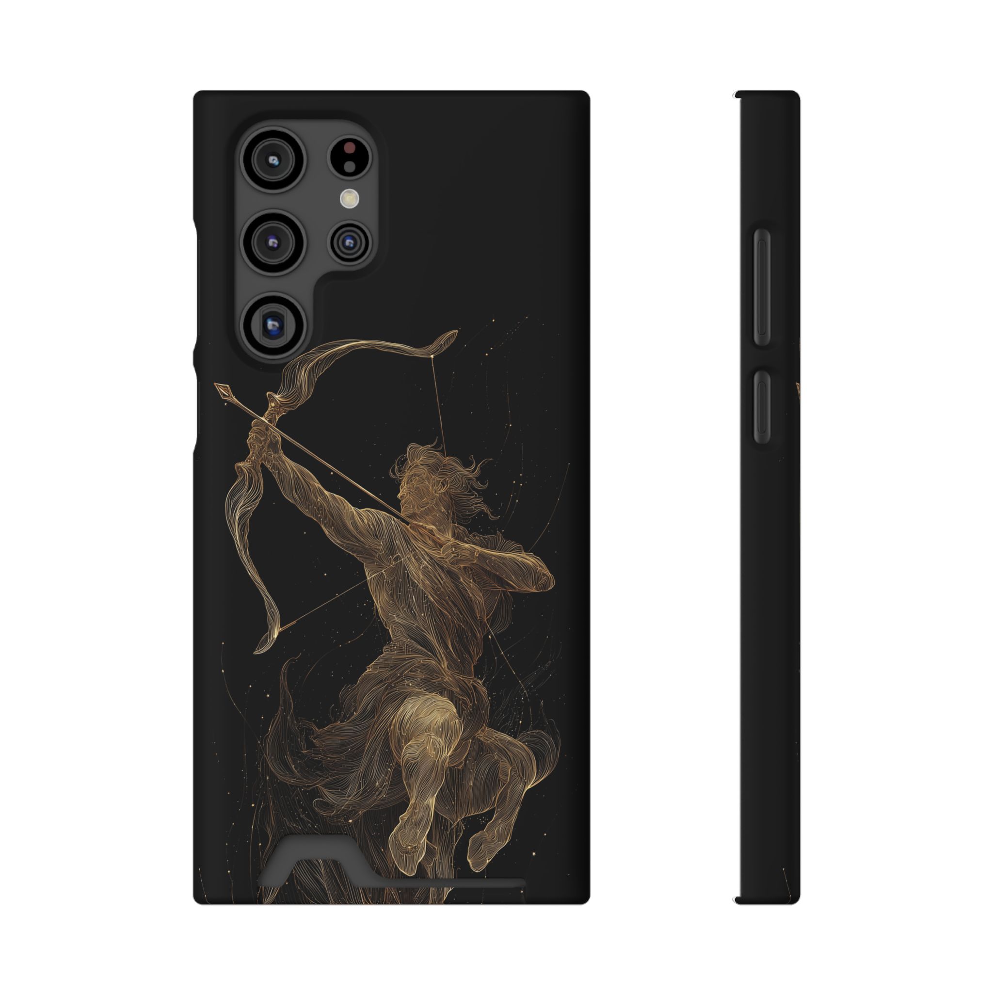 Sagittarius Zodiac Phone Case with Card Holder – Celestial Gold Archer - Image 21