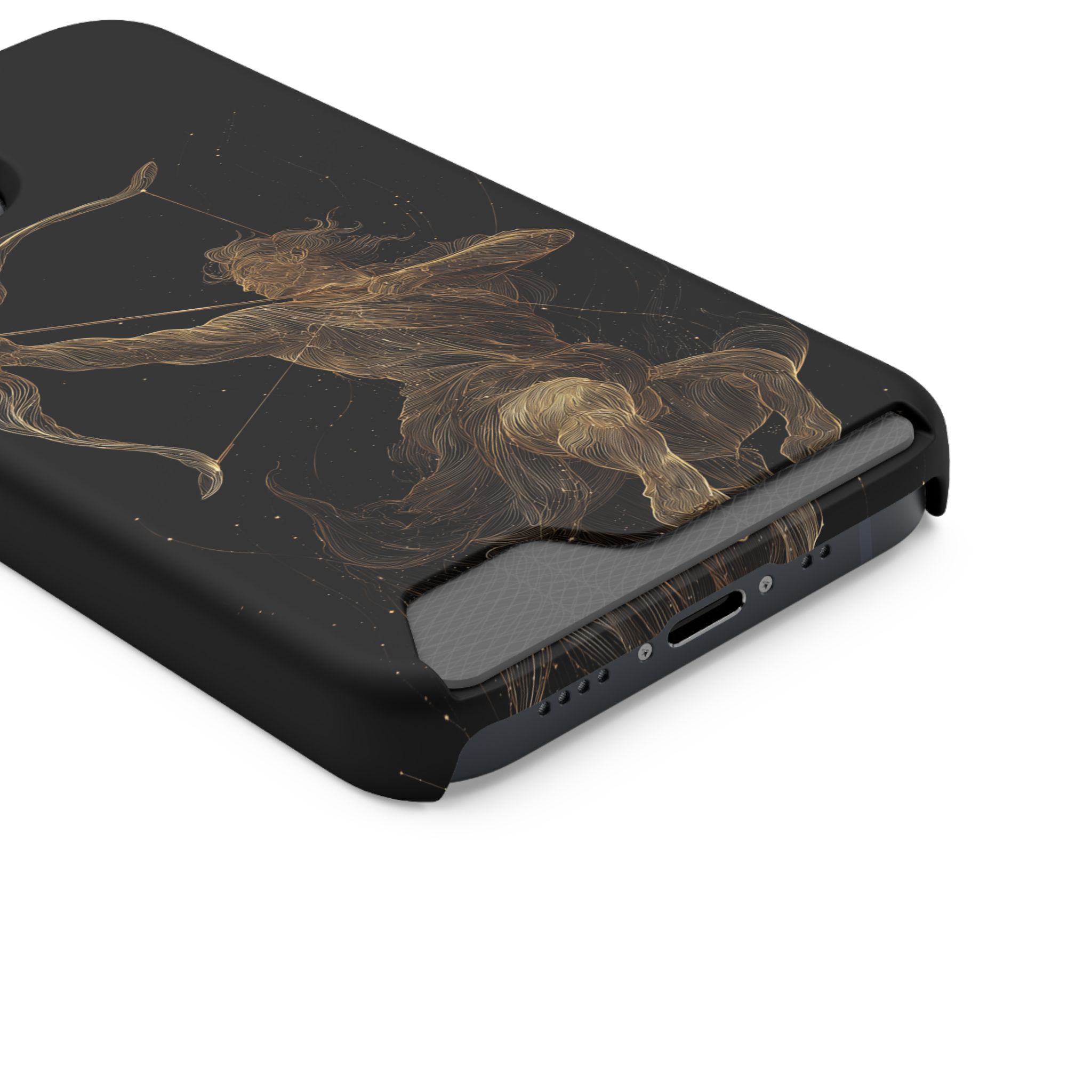 Sagittarius Zodiac Phone Case with Card Holder – Celestial Gold Archer - Image 38