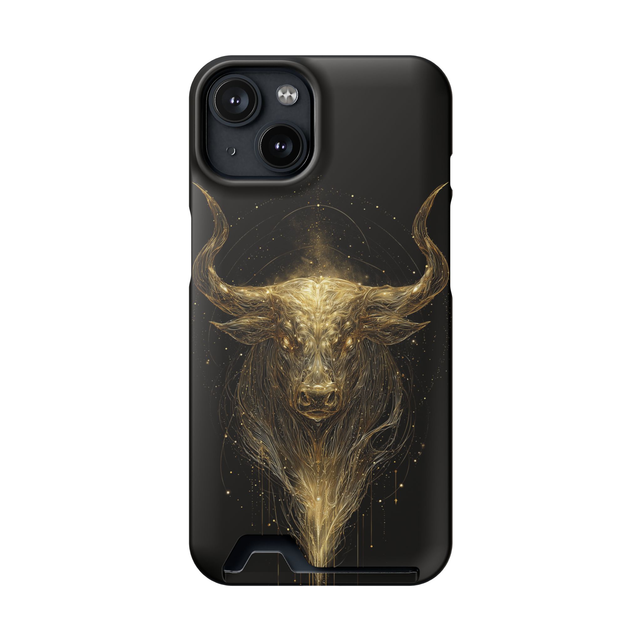 Taurus Zodiac Phone Case with Card Holder – Celestial Gold Bull - Image 89