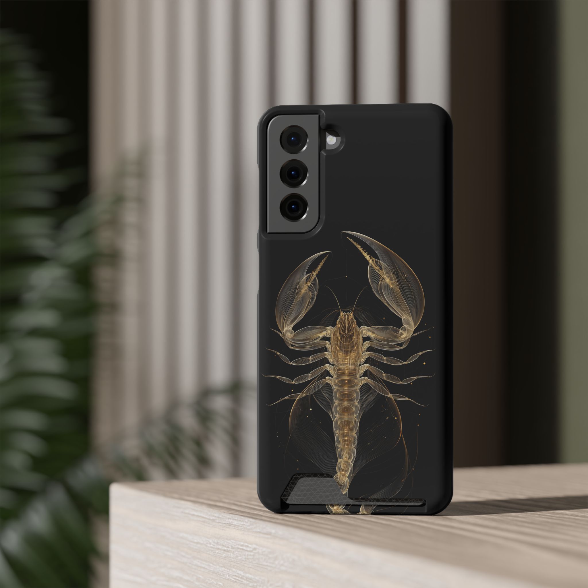 Scorpio Zodiac Phone Case with Card Holder – Celestial Gold Scorpion - Image 60