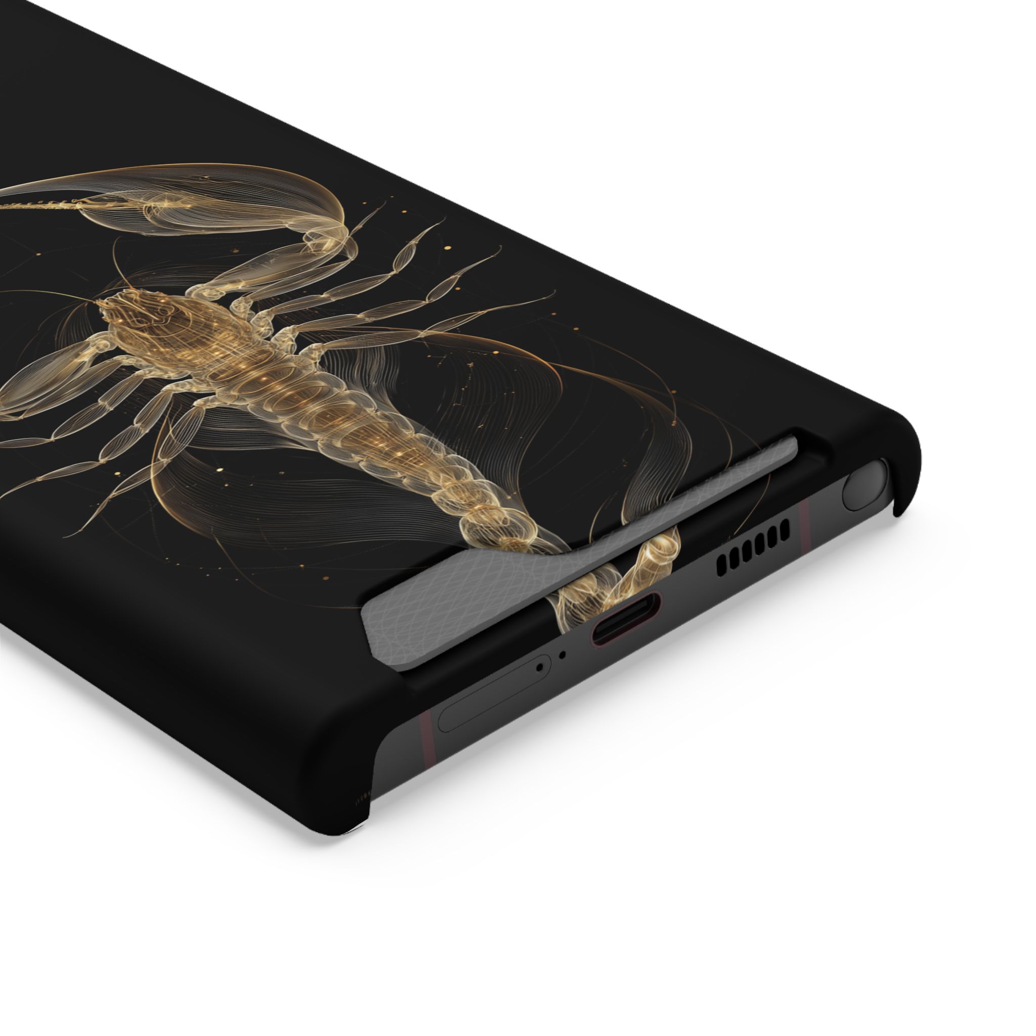 Scorpio Zodiac Phone Case with Card Holder – Celestial Gold Scorpion - Image 22