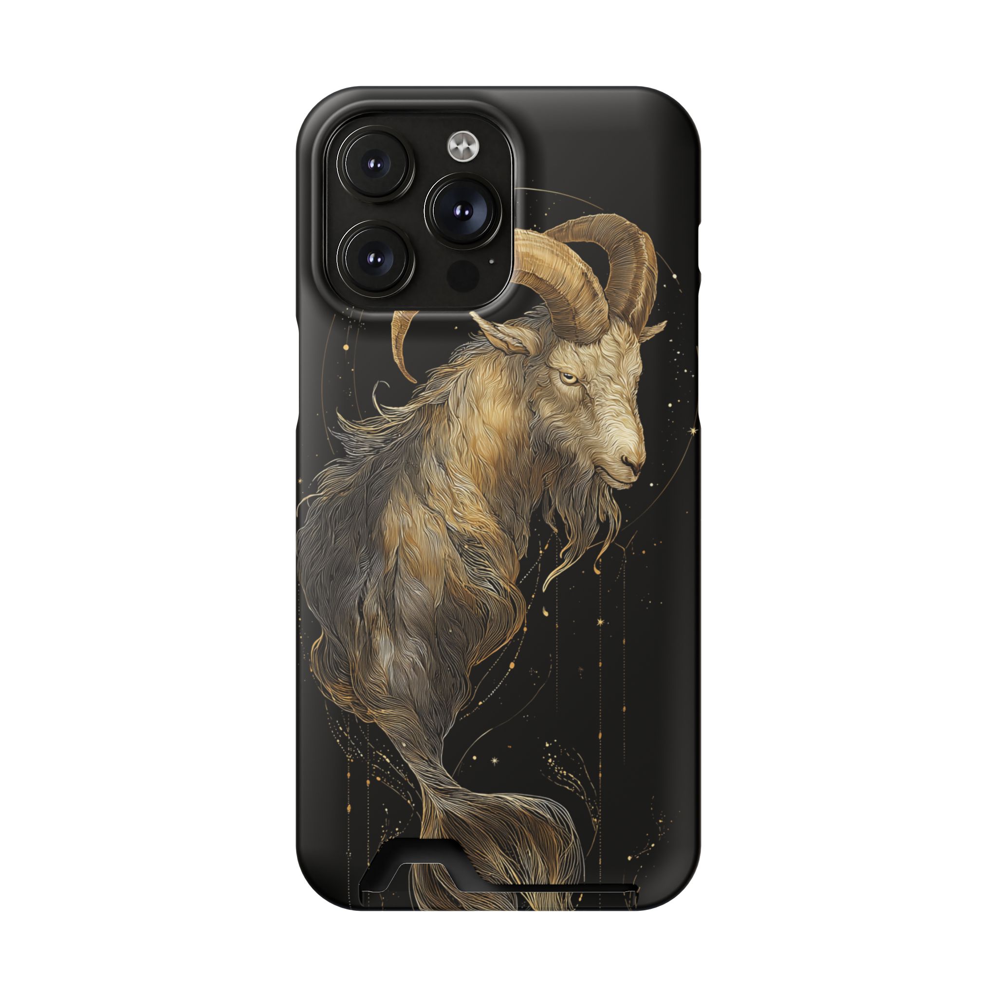 Capricorn Zodiac Phone Case with Card Holder – Celestial Gold Sea-Goat - Image 92