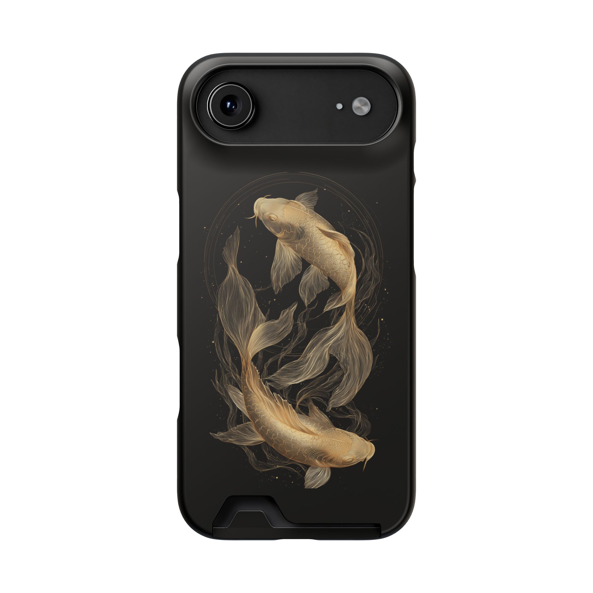 Pisces Zodiac Phone Case with Card Holder – Celestial Gold Fish - Image 82