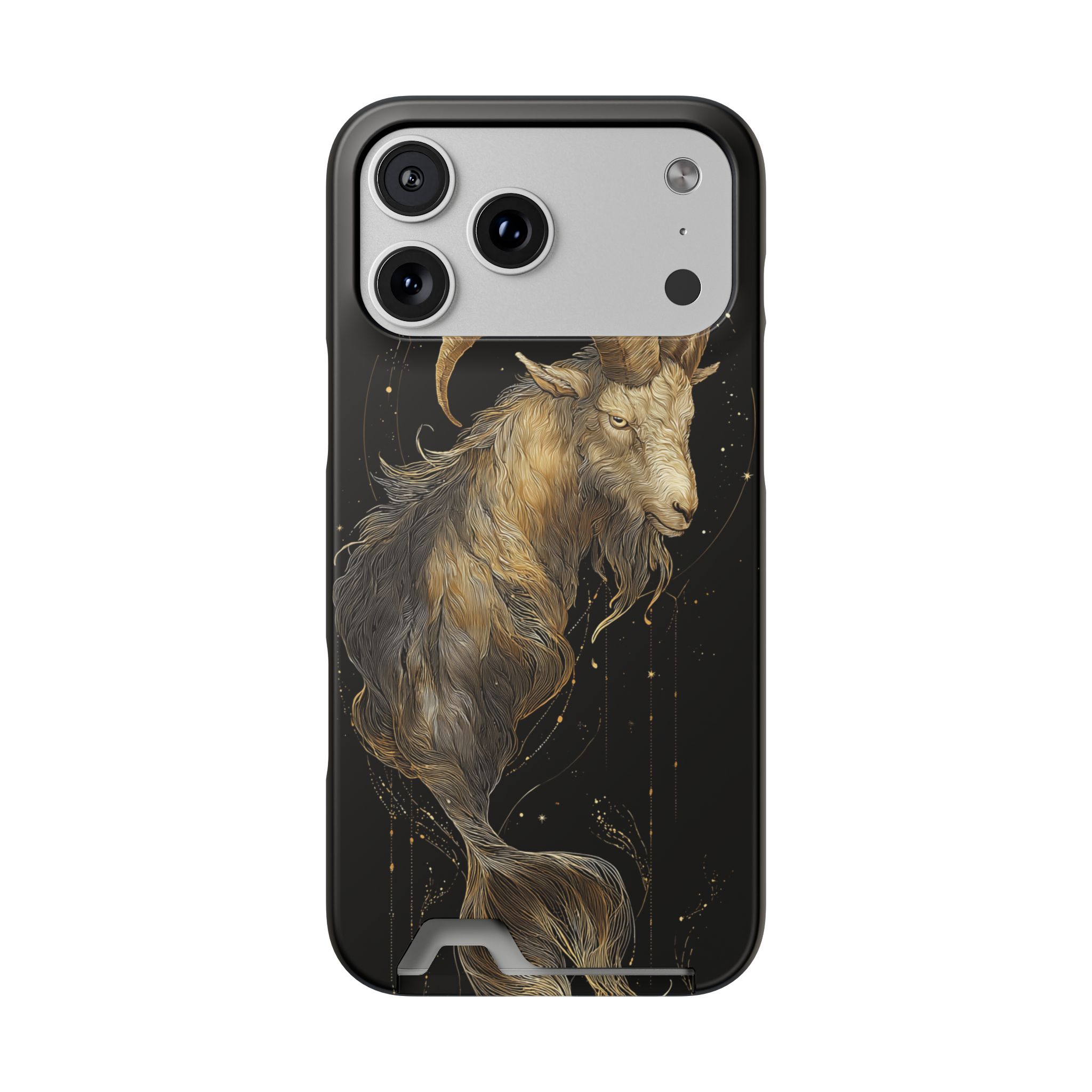 Capricorn Zodiac Phone Case with Card Holder – Celestial Gold Sea-Goat - Image 84