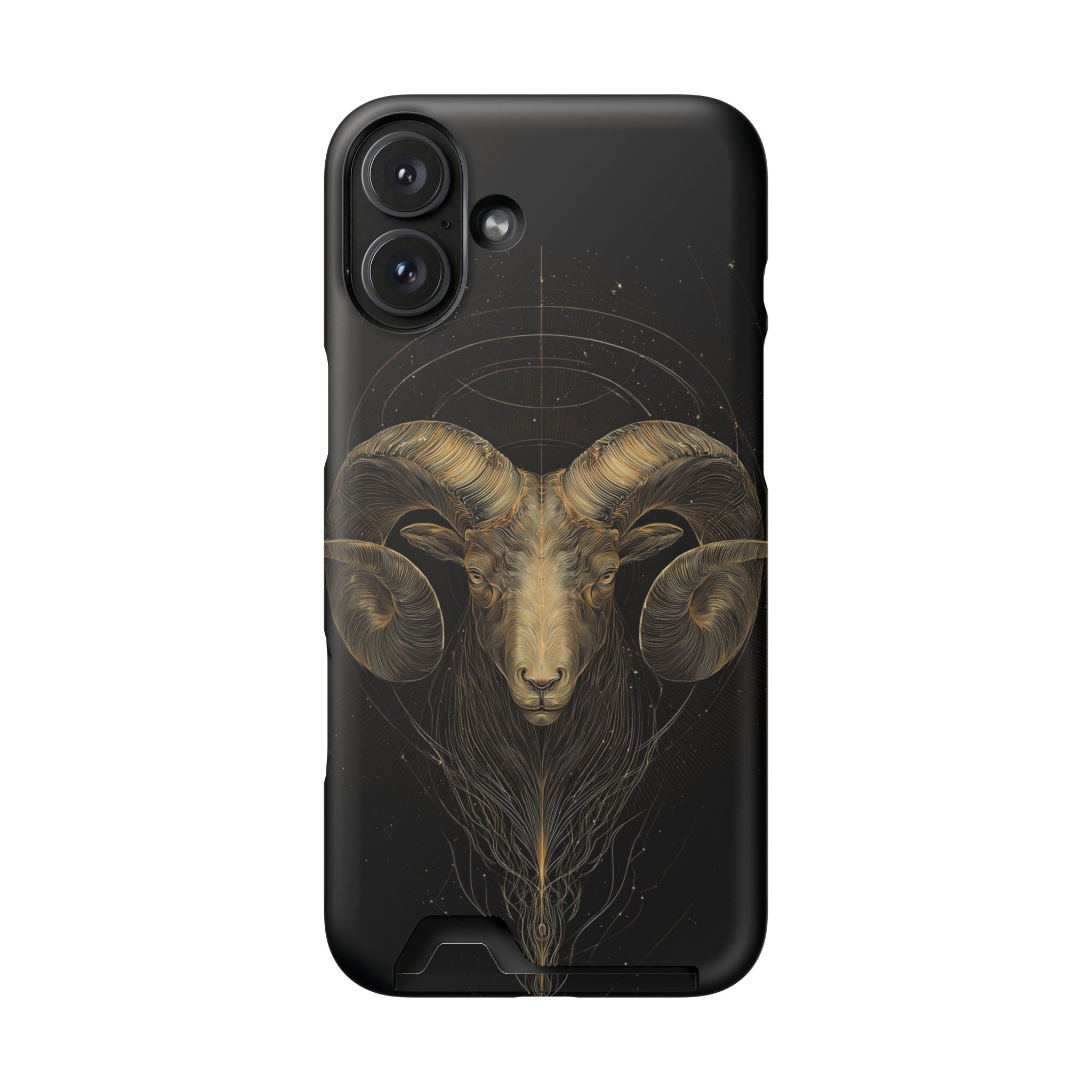 Aries Zodiac Phone Case with Card Holder – Celestial Gold Constellation - Image 110