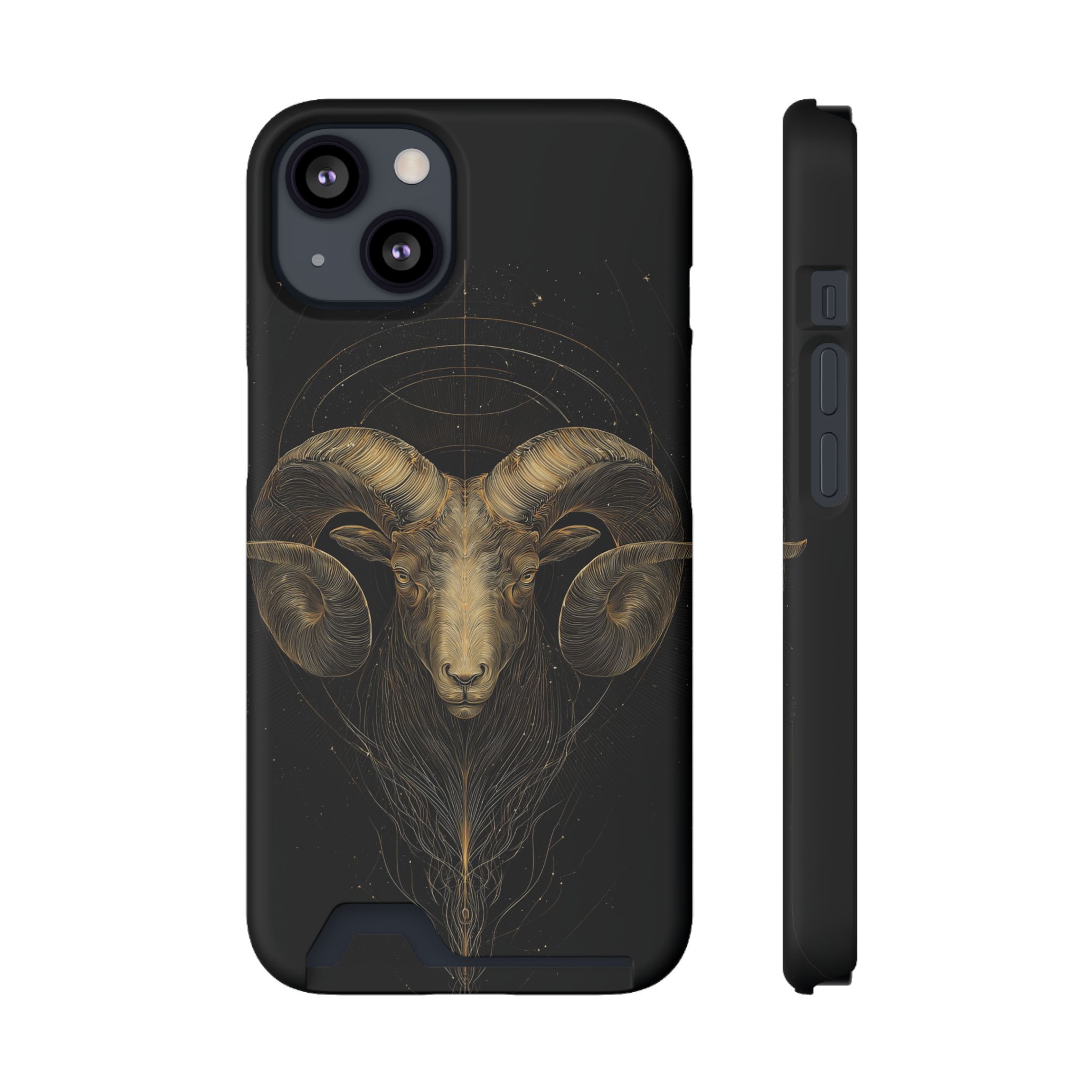 Aries Zodiac Phone Case with Card Holder – Celestial Gold Constellation - Image 29