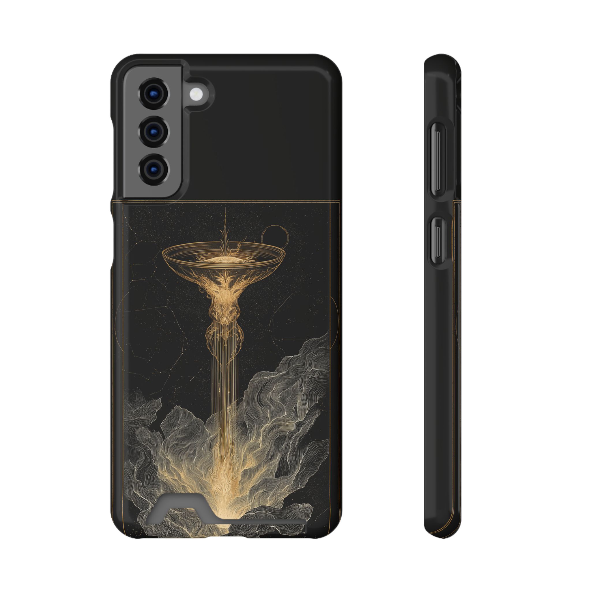 Aquarius Zodiac Phone Case with Card Holder – Celestial Gold Water Bearer - Image 65