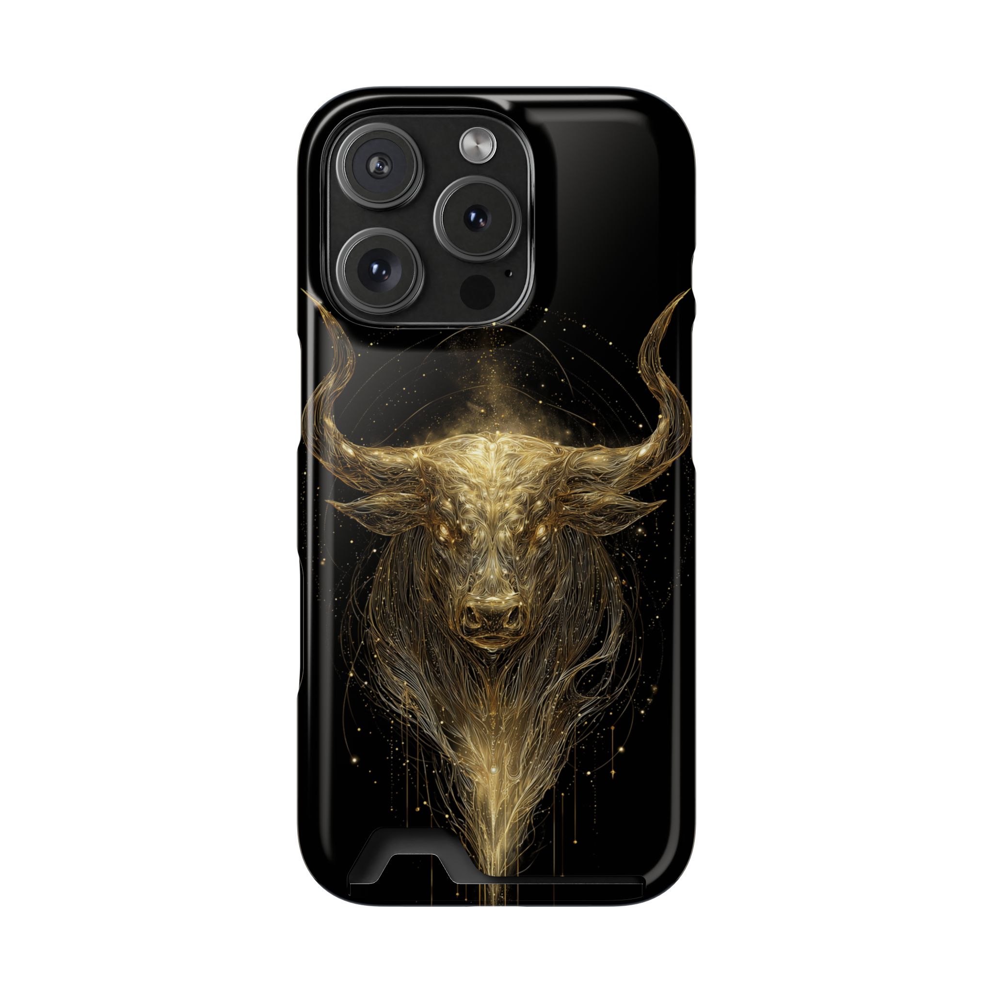 Taurus Zodiac Phone Case with Card Holder – Celestial Gold Bull - Image 107