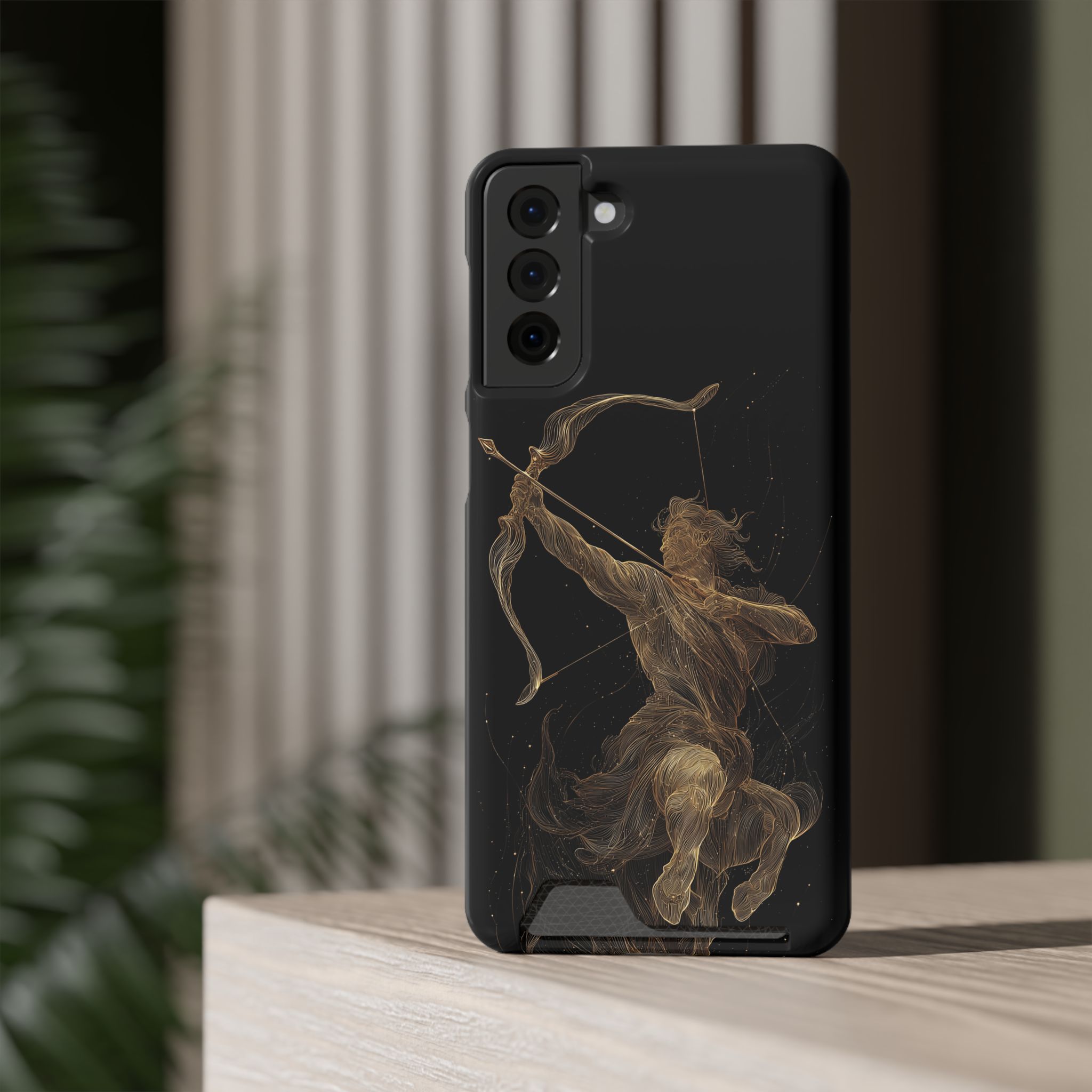 Sagittarius Zodiac Phone Case with Card Holder – Celestial Gold Archer - Image 68