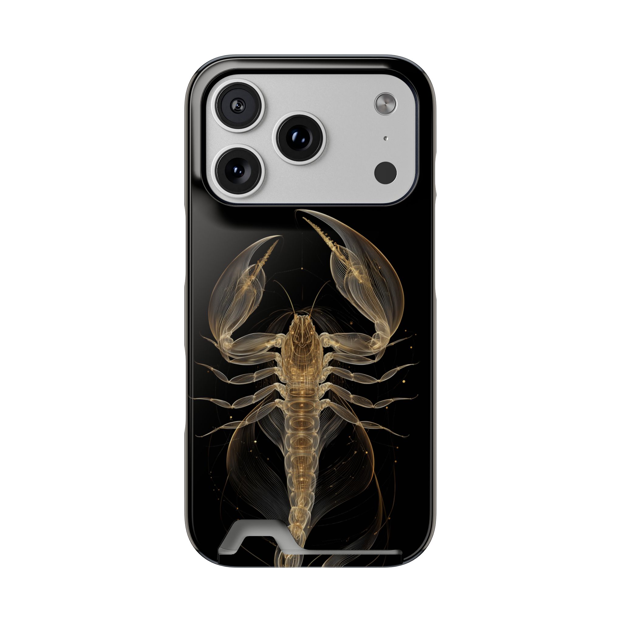 Scorpio Zodiac Phone Case with Card Holder – Celestial Gold Scorpion - Image 87