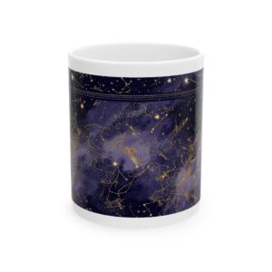 Celestial Constellation Mug – Gold Zodiac Night Sky Coffee Cup