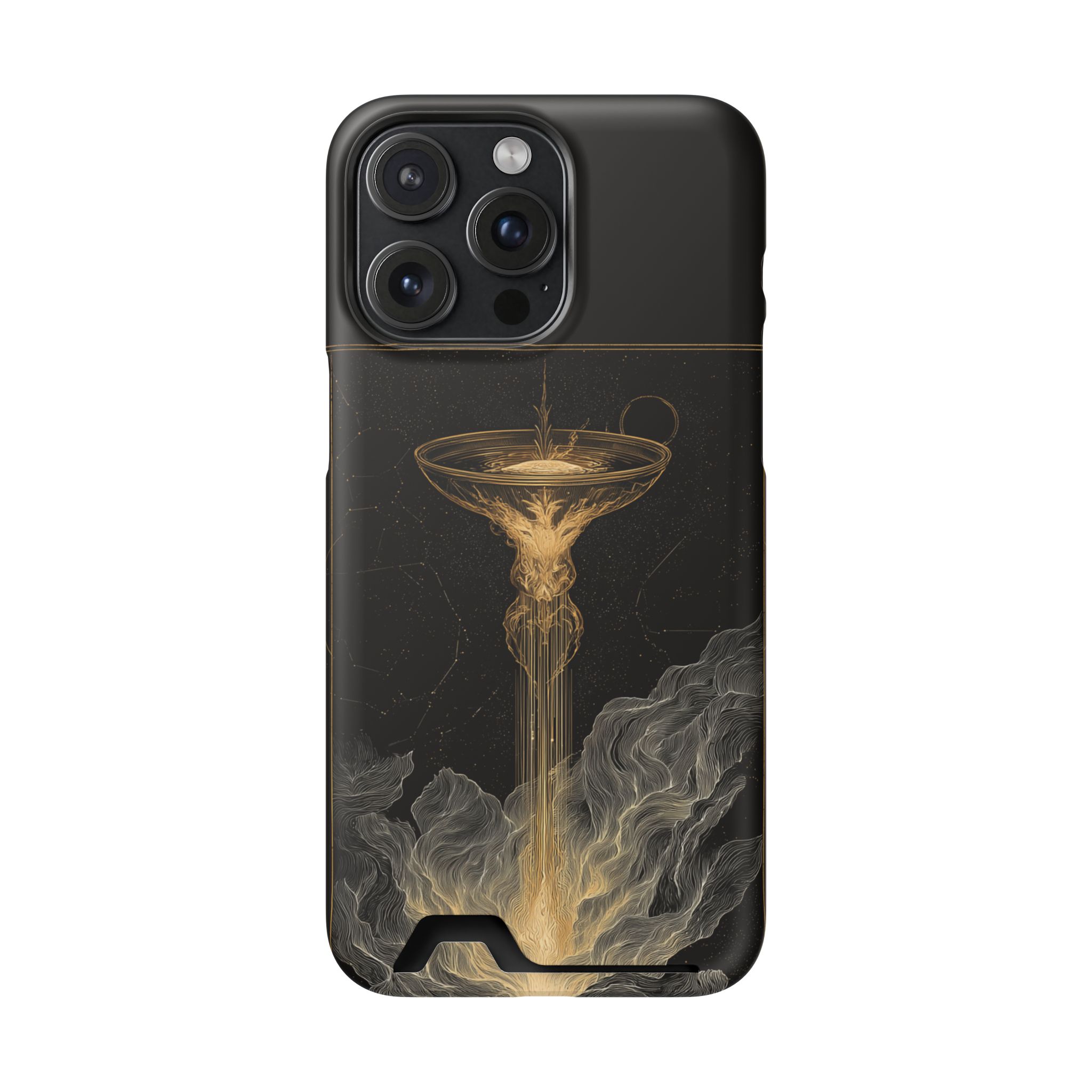 Aquarius Zodiac Phone Case with Card Holder – Celestial Gold Water Bearer - Image 104