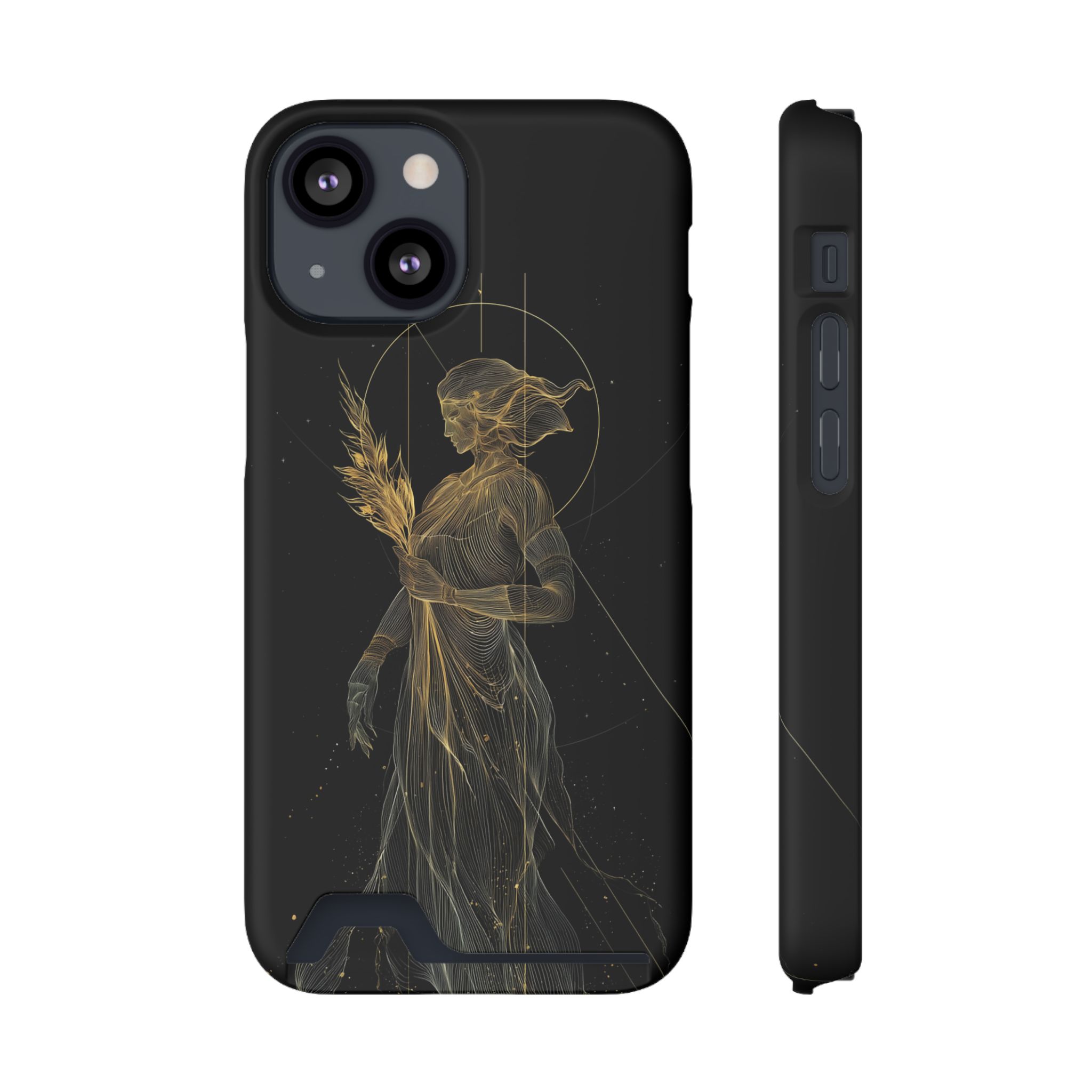 Virgo Zodiac Phone Case with Card Holder – Celestial Gold Maiden - Image 37