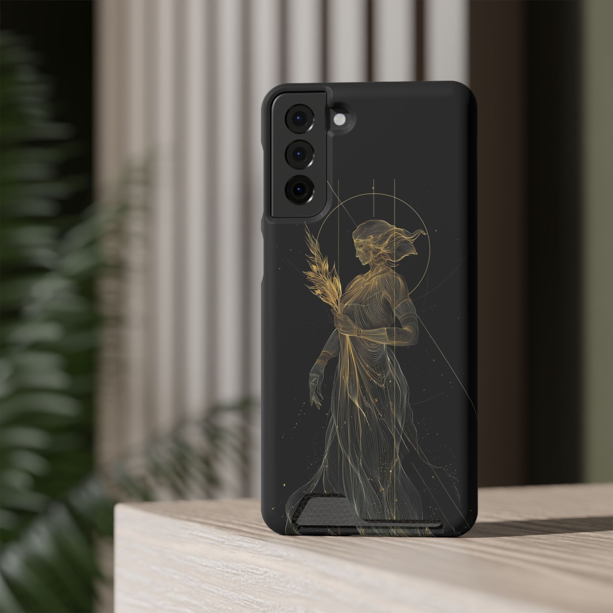 Virgo Zodiac Phone Case with Card Holder – Celestial Gold Maiden - Image 72