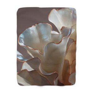 Pearl Bloom Sherpa Blanket – Iridescent Cosmic Botanical Throw