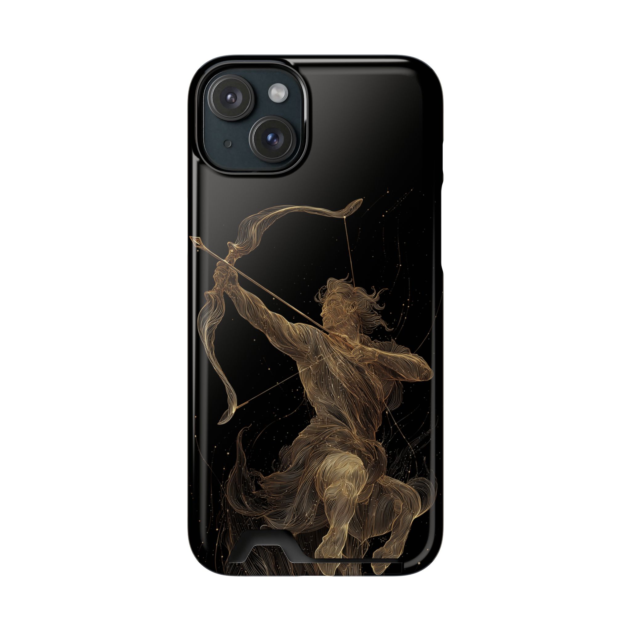 Sagittarius Zodiac Phone Case with Card Holder – Celestial Gold Archer - Image 101