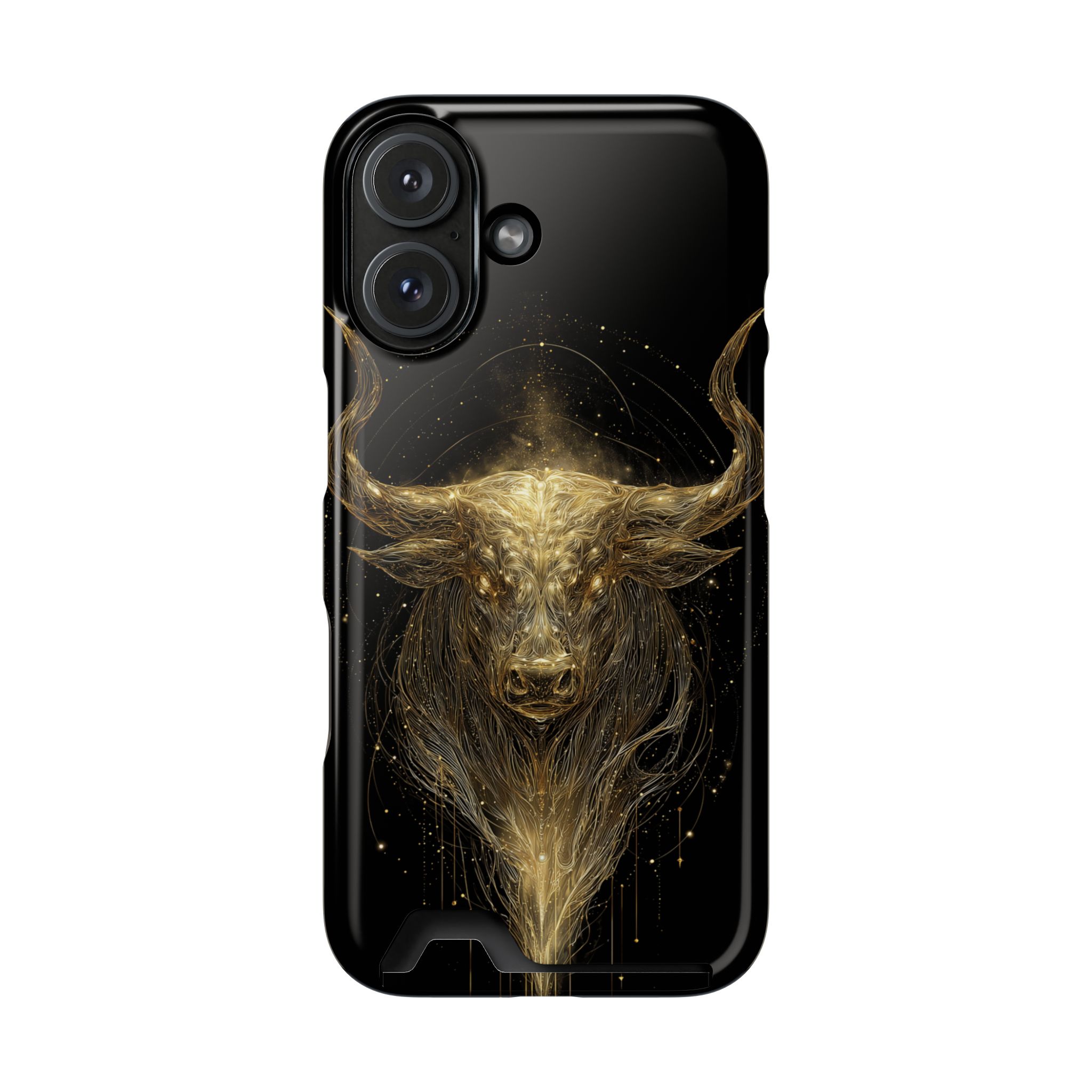Taurus Zodiac Phone Case with Card Holder – Celestial Gold Bull - Image 105