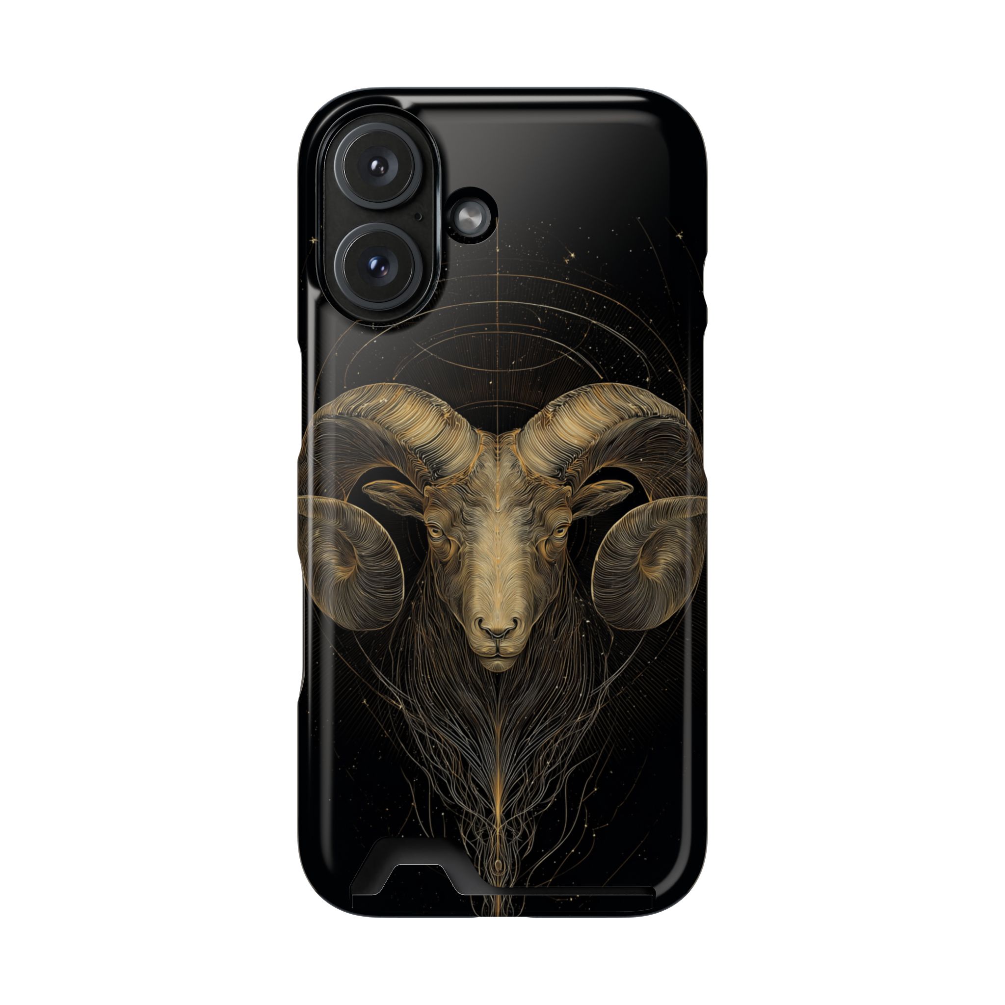 Aries Zodiac Phone Case with Card Holder – Celestial Gold Constellation - Image 105