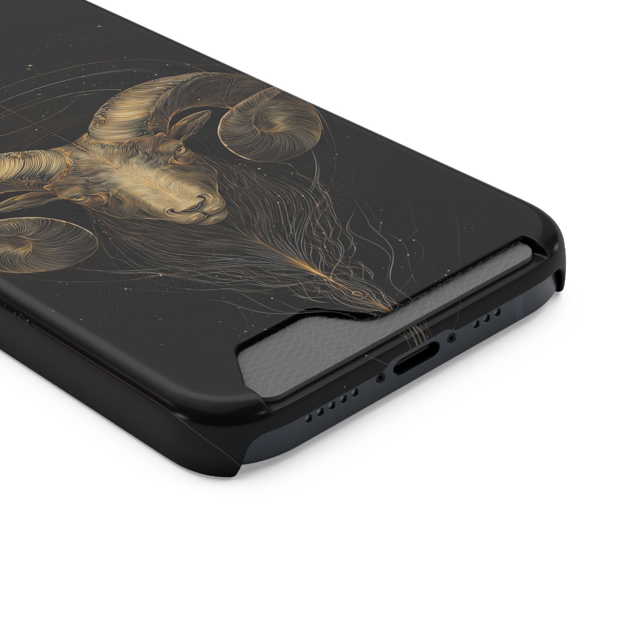 Aries Zodiac Phone Case with Card Holder – Celestial Gold Constellation - Image 26
