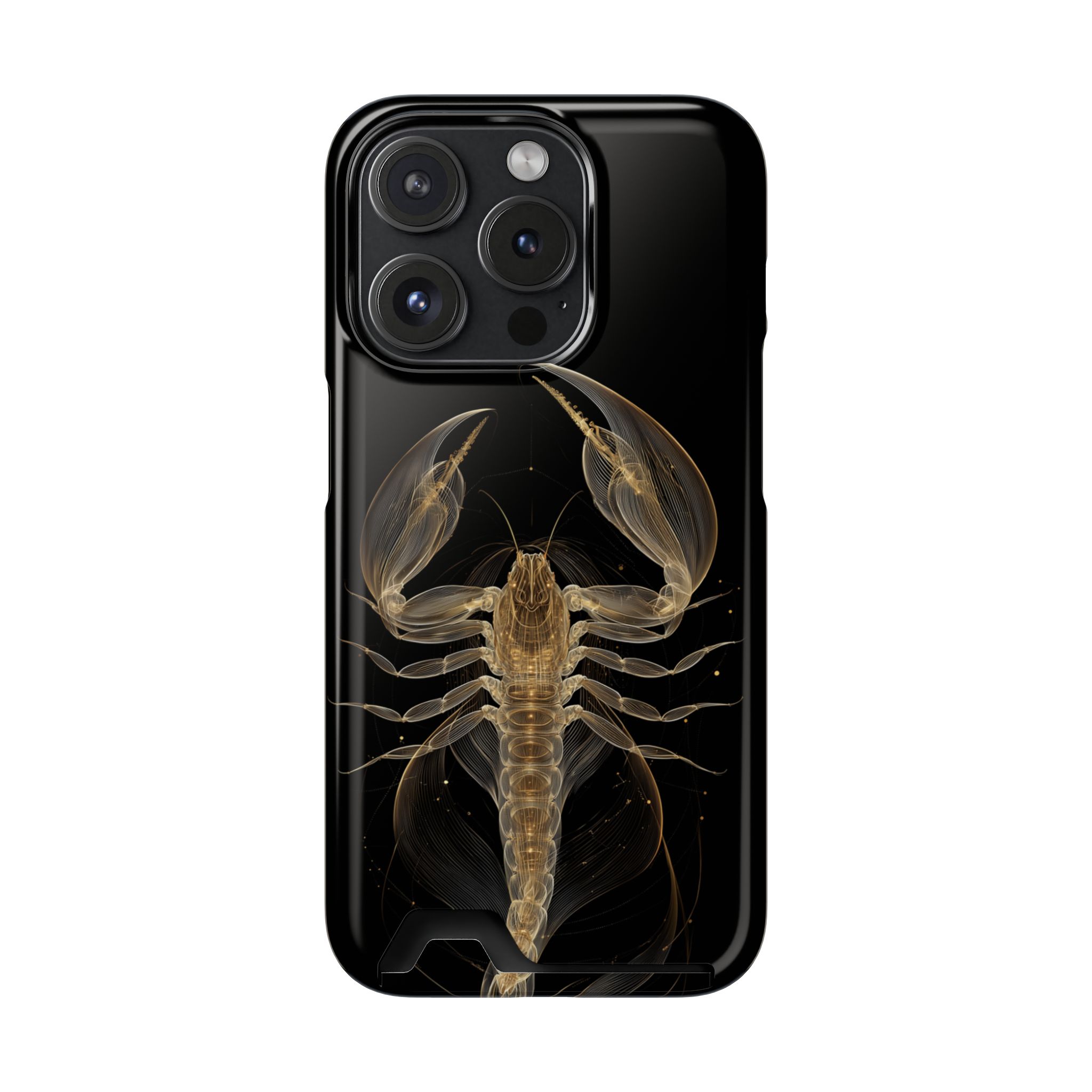 Scorpio Zodiac Phone Case with Card Holder – Celestial Gold Scorpion - Image 99