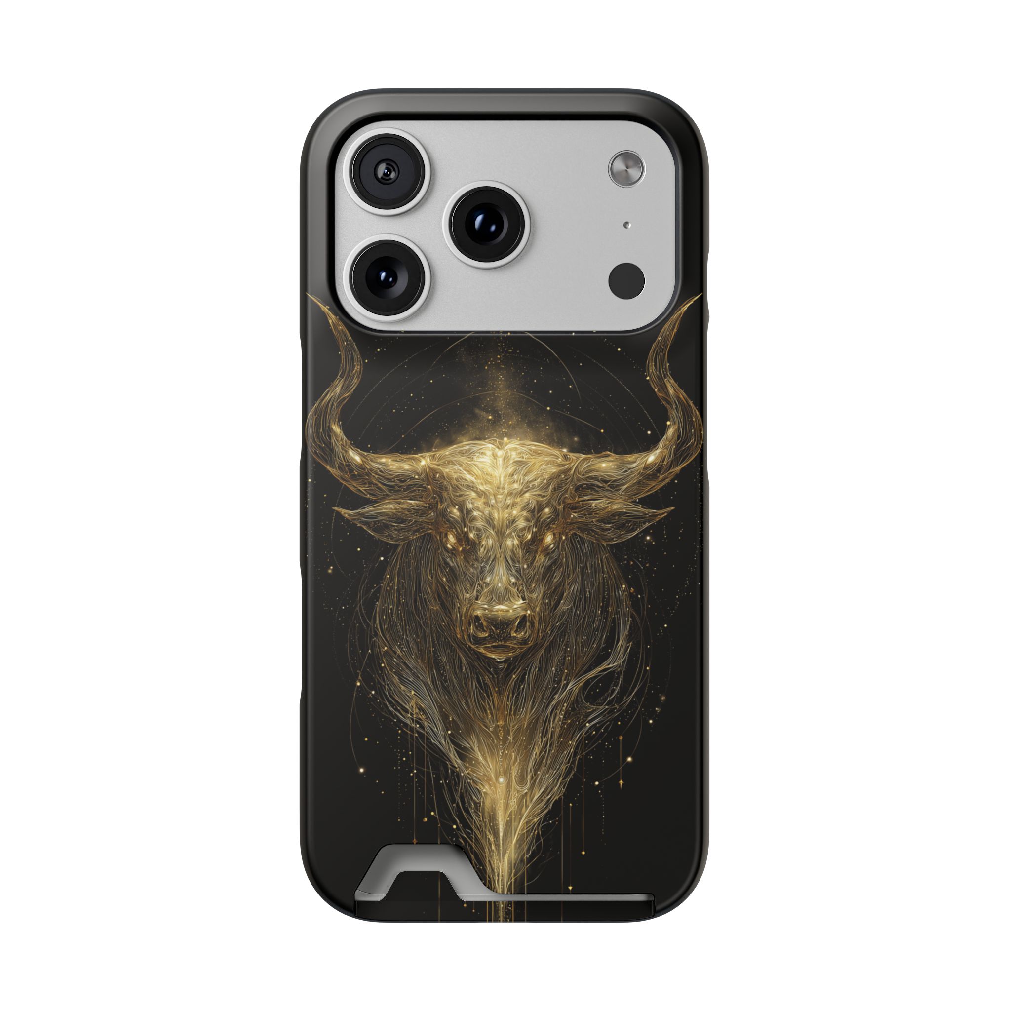 Taurus Zodiac Phone Case with Card Holder – Celestial Gold Bull - Image 83