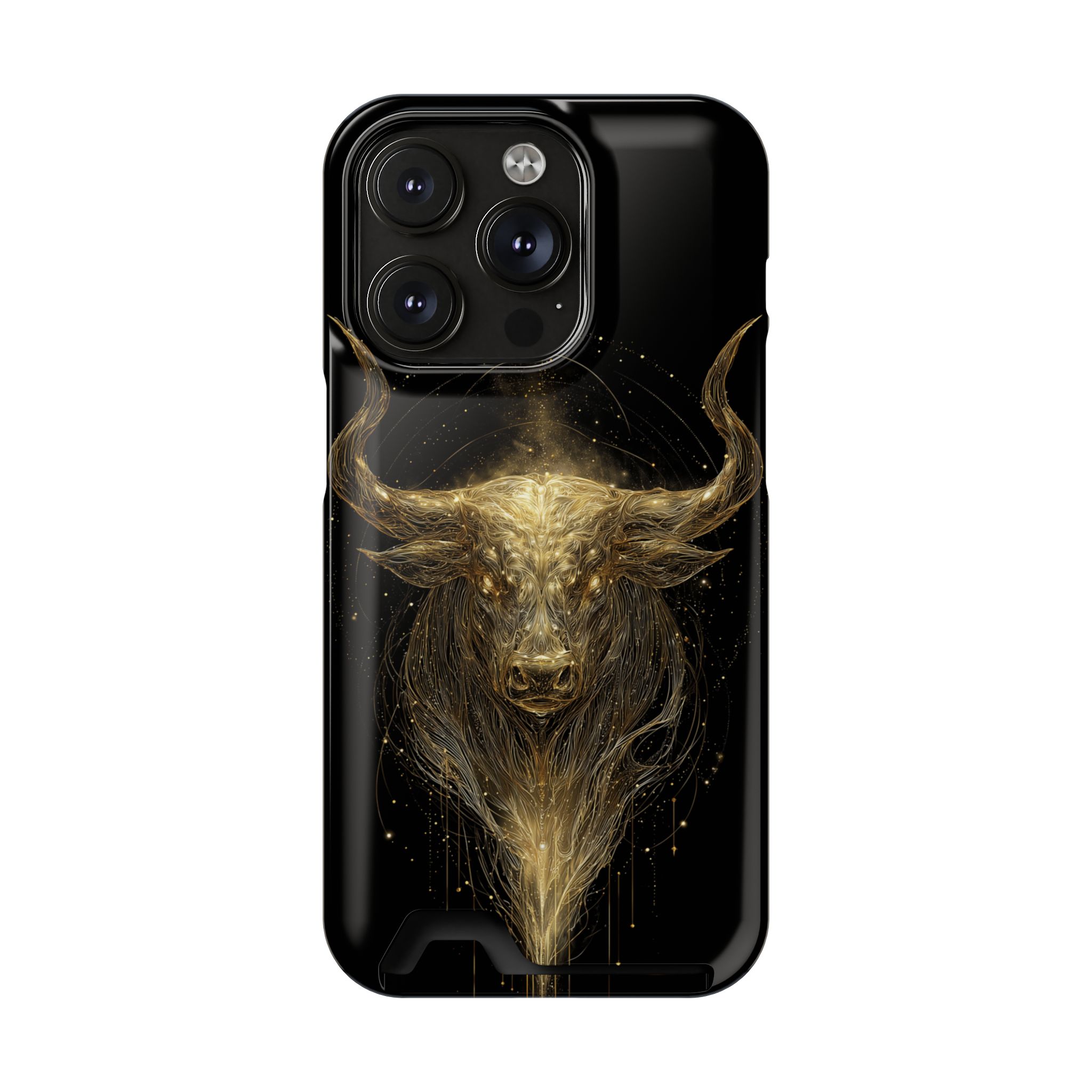 Taurus Zodiac Phone Case with Card Holder – Celestial Gold Bull - Image 94