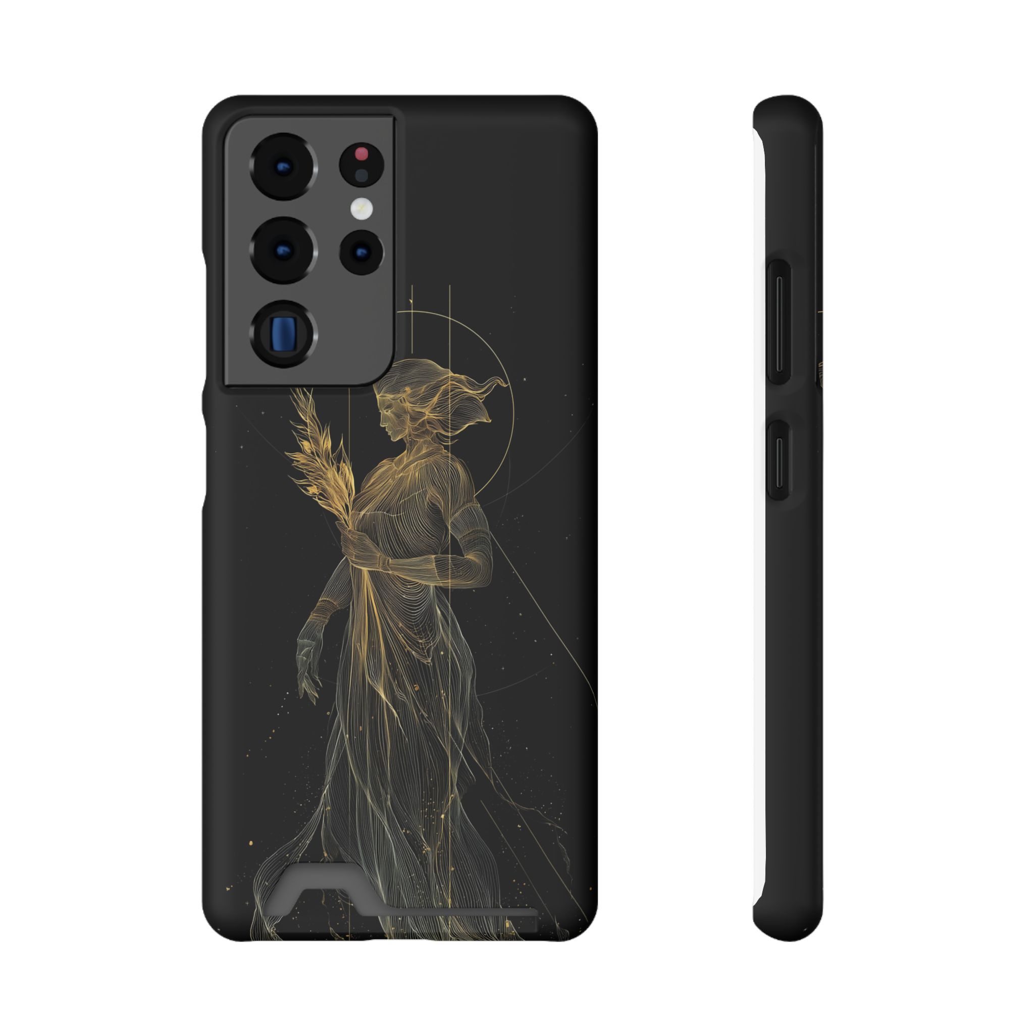 Virgo Zodiac Phone Case with Card Holder – Celestial Gold Maiden - Image 77
