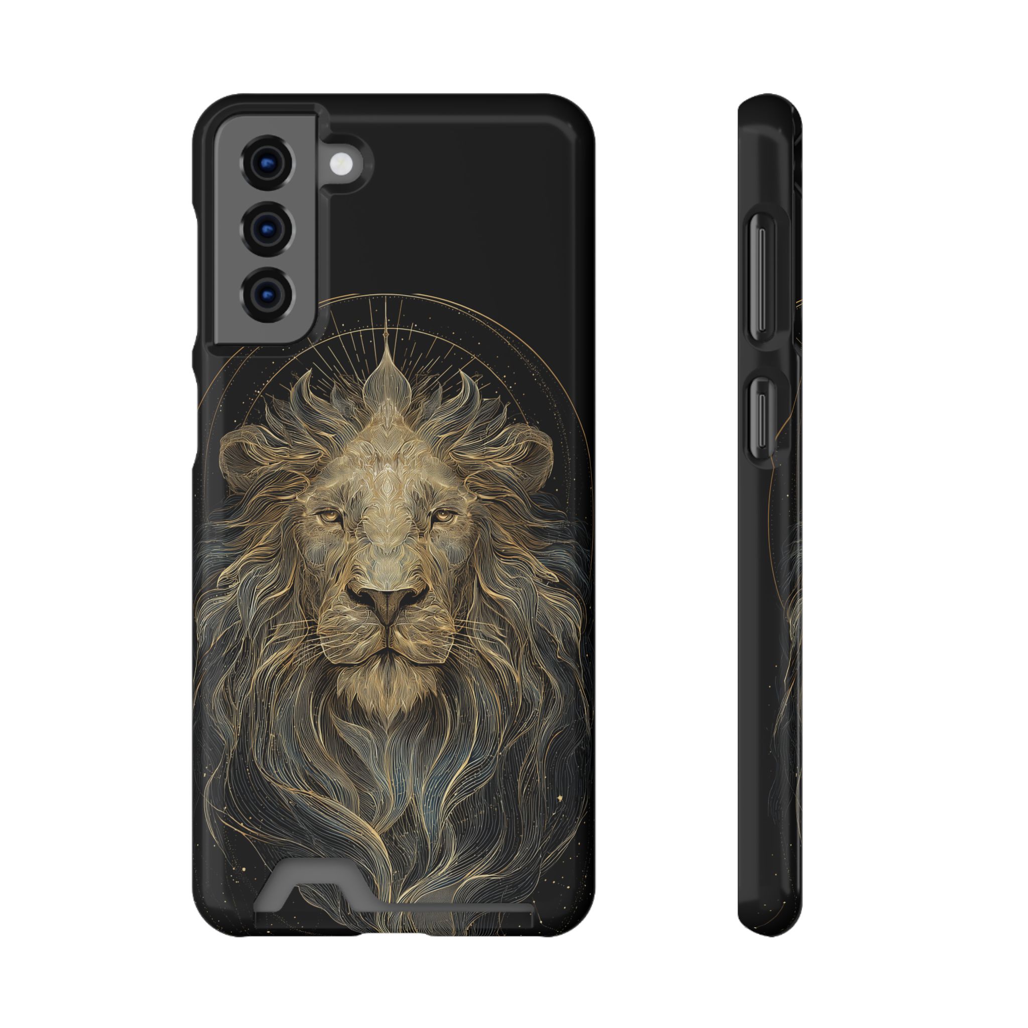 Leo Zodiac Phone Case with Card Holder – Celestial Gold Lion - Image 65