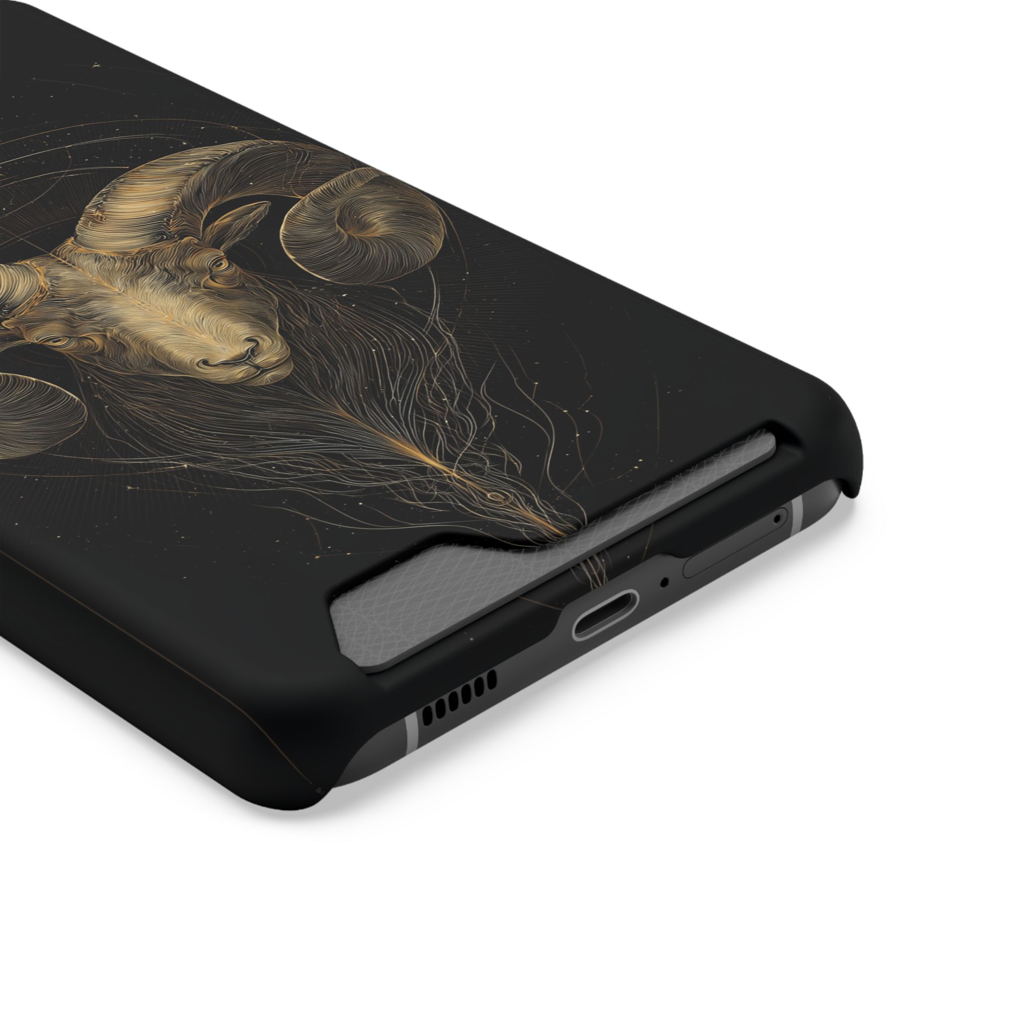 Aries Zodiac Phone Case with Card Holder – Celestial Gold Constellation - Image 14